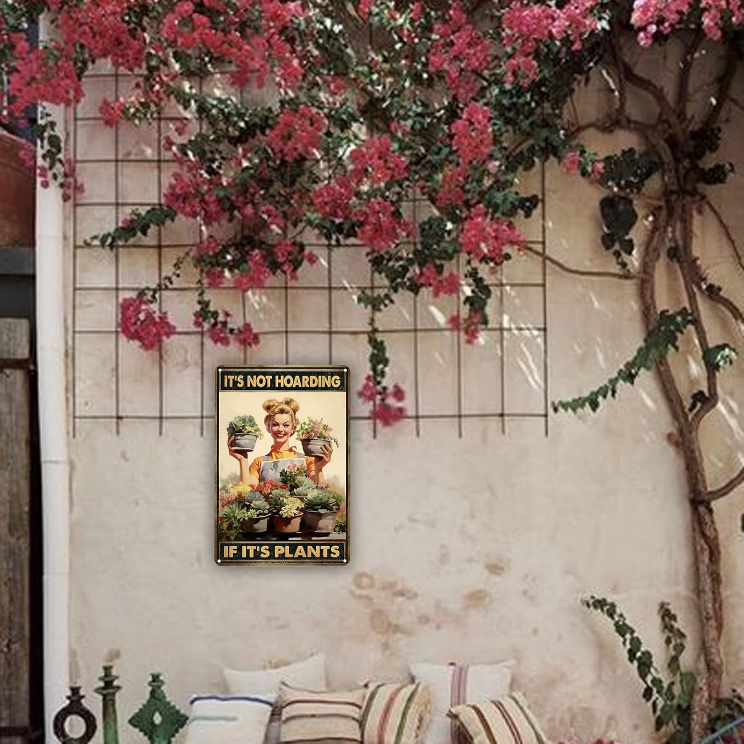 Garden Signs for Outside Funny Garden Metal Signs Outside Decor Women Plant Lover Gifts It's Not Hoarding If It's Plants 8x12in - Image 6