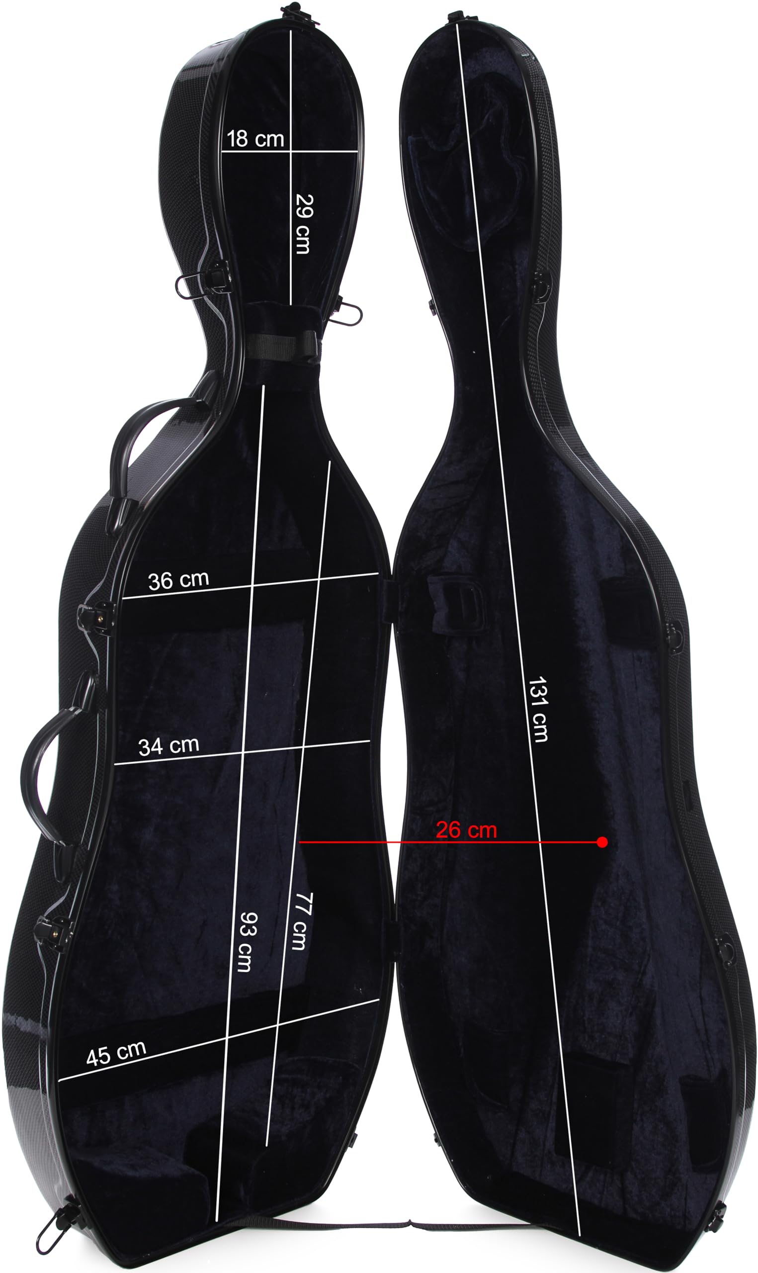 Estuche para Violonchelo Fiberglass 4/4 Excellent carbono M-case