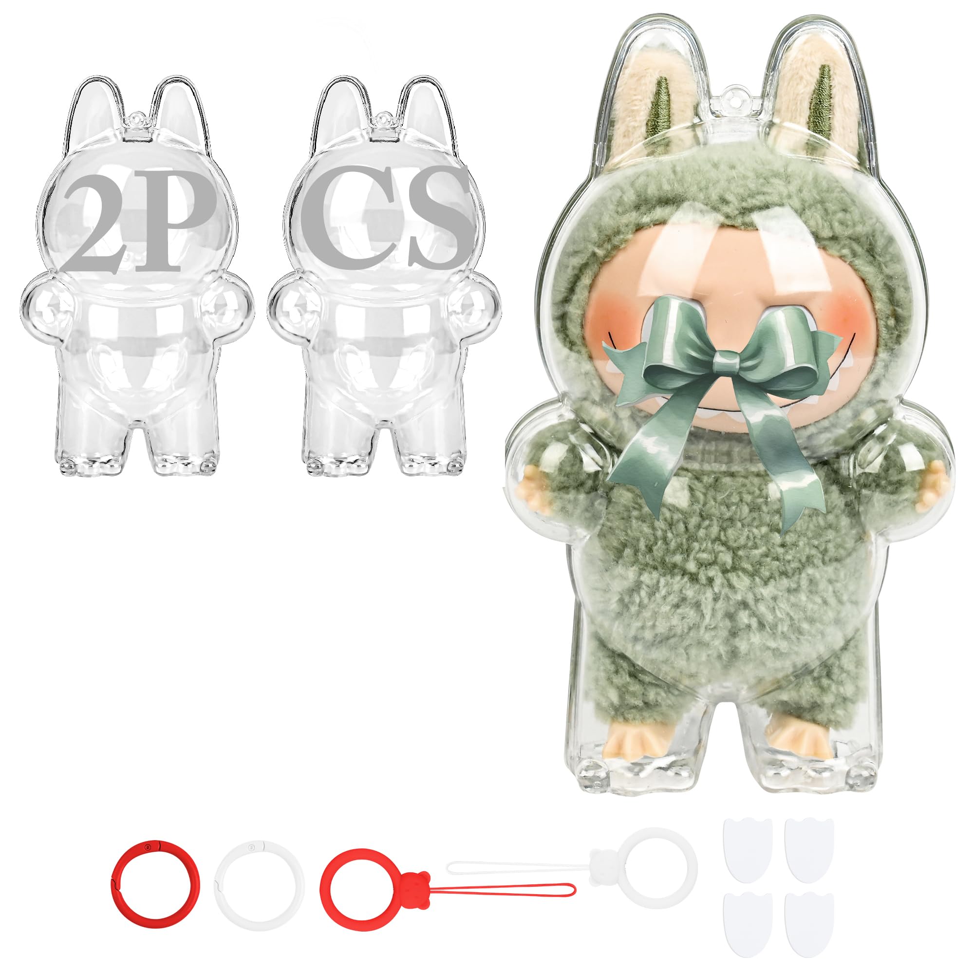 Amazon.com: [2-Pack] Clear Protective Cases Compatible with LABUBU