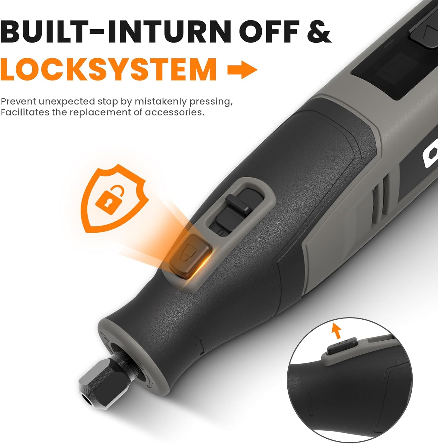 4V 4000mAh Cordless Rotary Tool with 80 Accessories kit bundle 20pcs 1/8" Cutting Wheel, 8000-28000RPM,