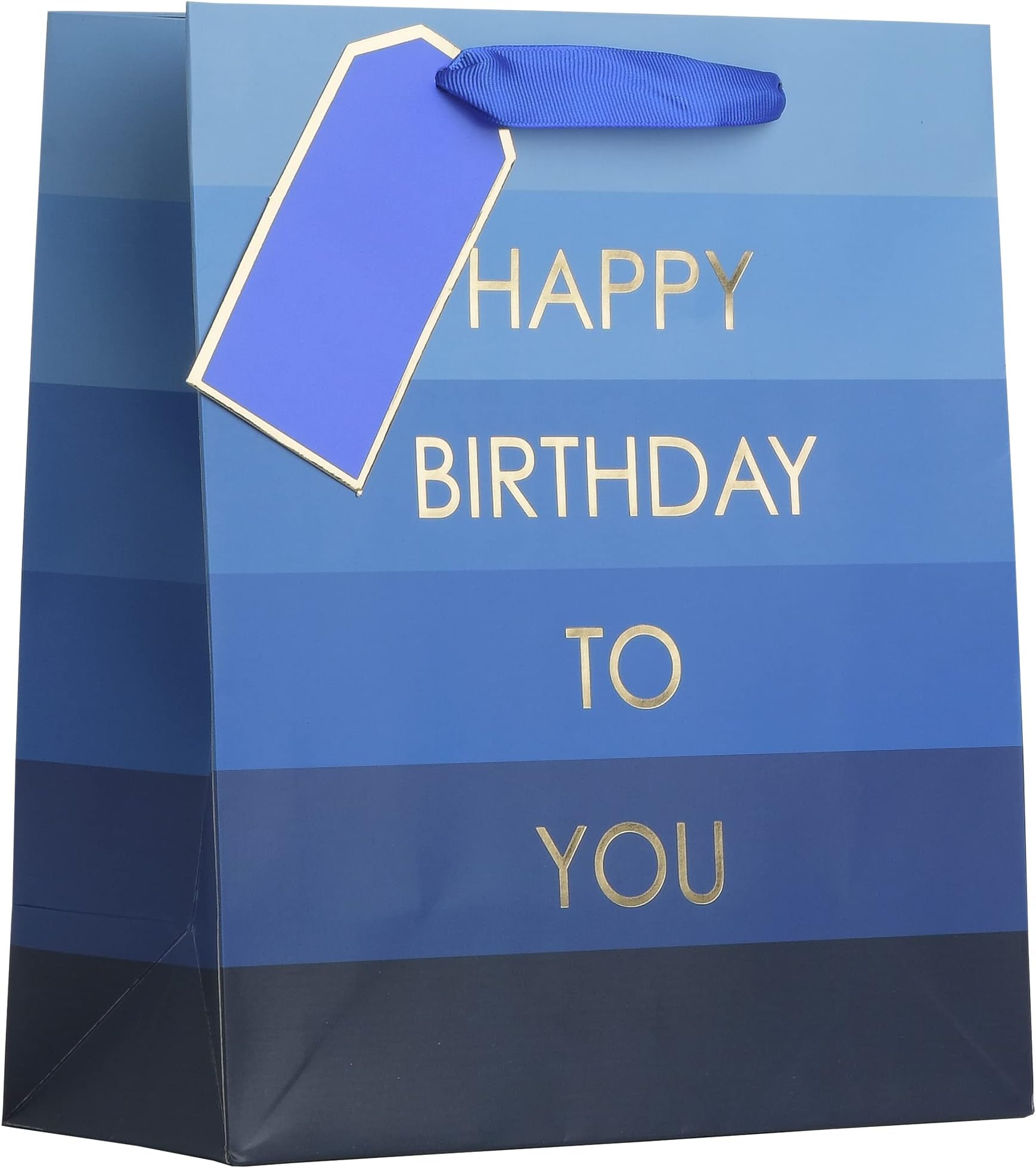 Partisan Products Happy Birthday Boy Blue Occassions Gift Bag With Gift Tag Made From Recycled Board Medium