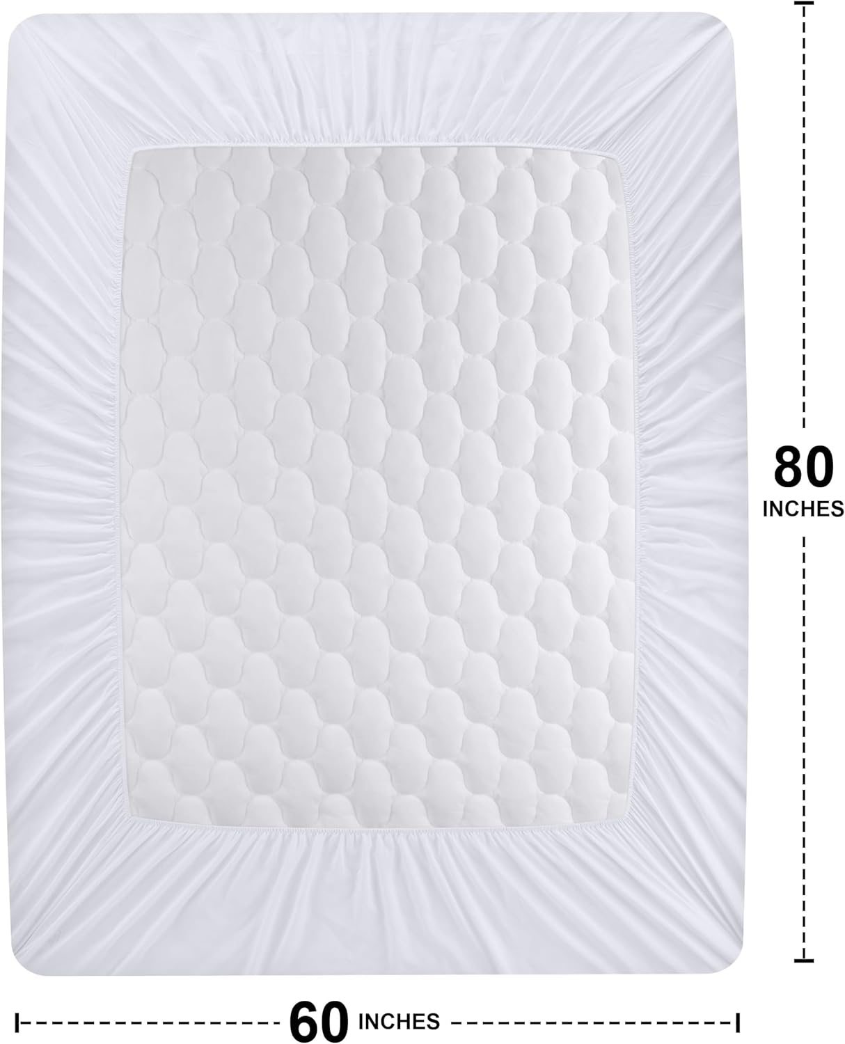 Utopia Bedding 2 Pack Waterproof Mattress Protector, Queen Mattress Pad, Noiseless Quilted Fitted Cover with Deep Pocket Stretches up to 16 Inches (White)