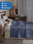 YnM Cooling Weighted Blanket for Adults, 20lbs Heavy Bed Throw for One Person of 190lbs, Perfect for Hot Sleepers or Warm Climates with Rayon/Glass Beads(60x80 Inches, Queen Bed, Blue Grey)