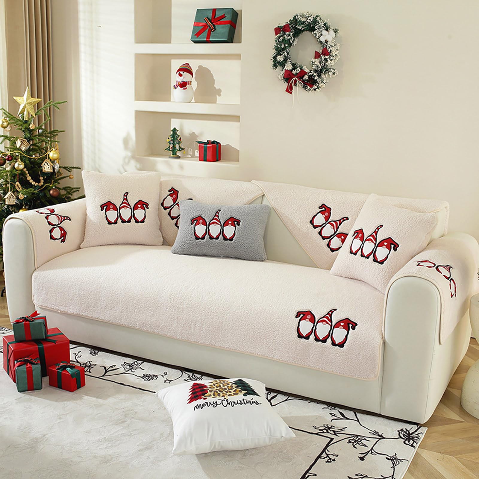 Couvre canapé d angle en peluche blanche de qualité supérieure 110x240 cm