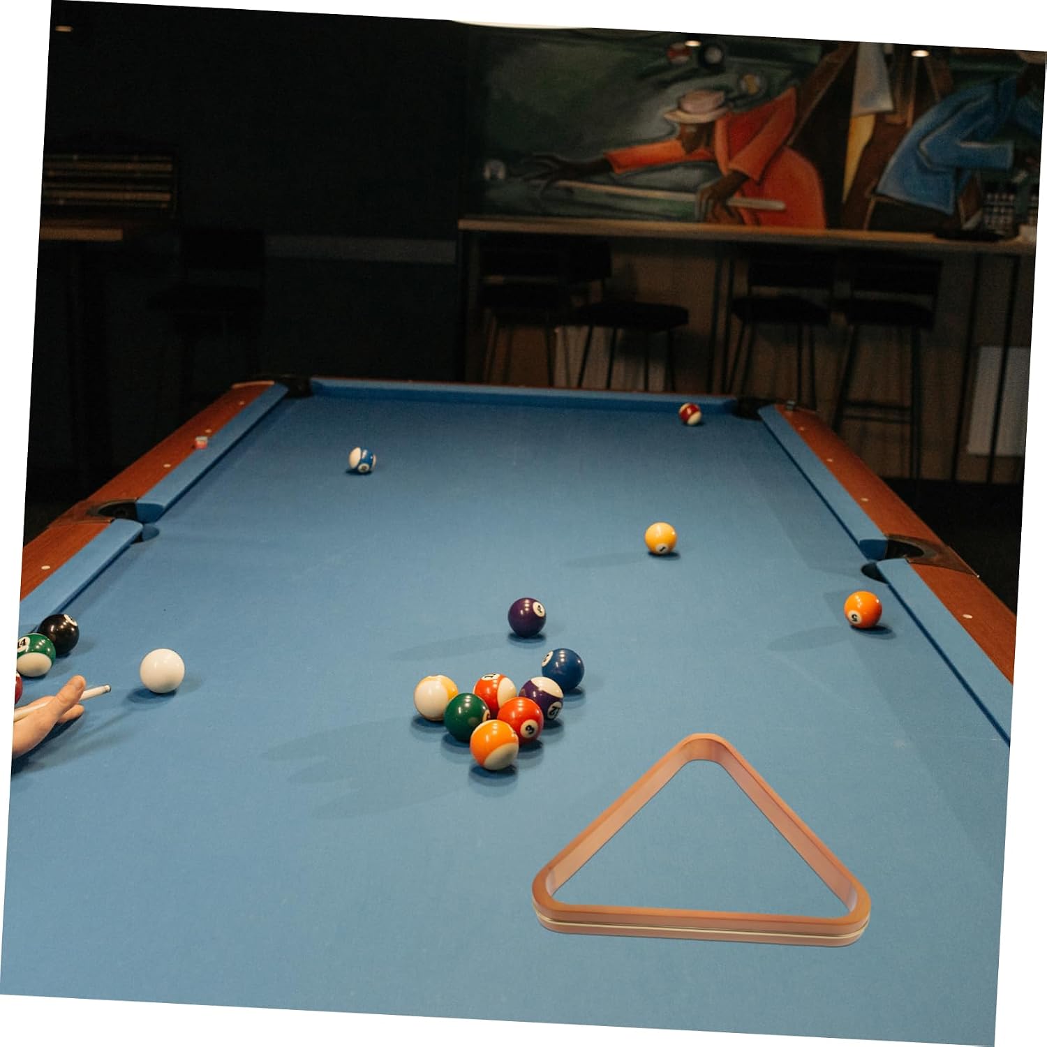 Abaodam Billiard Triangle Rack Sturdy Pool Ball Rack for Standard Balls Durable Pine Frame Billiards Accessory for Pool Lovers