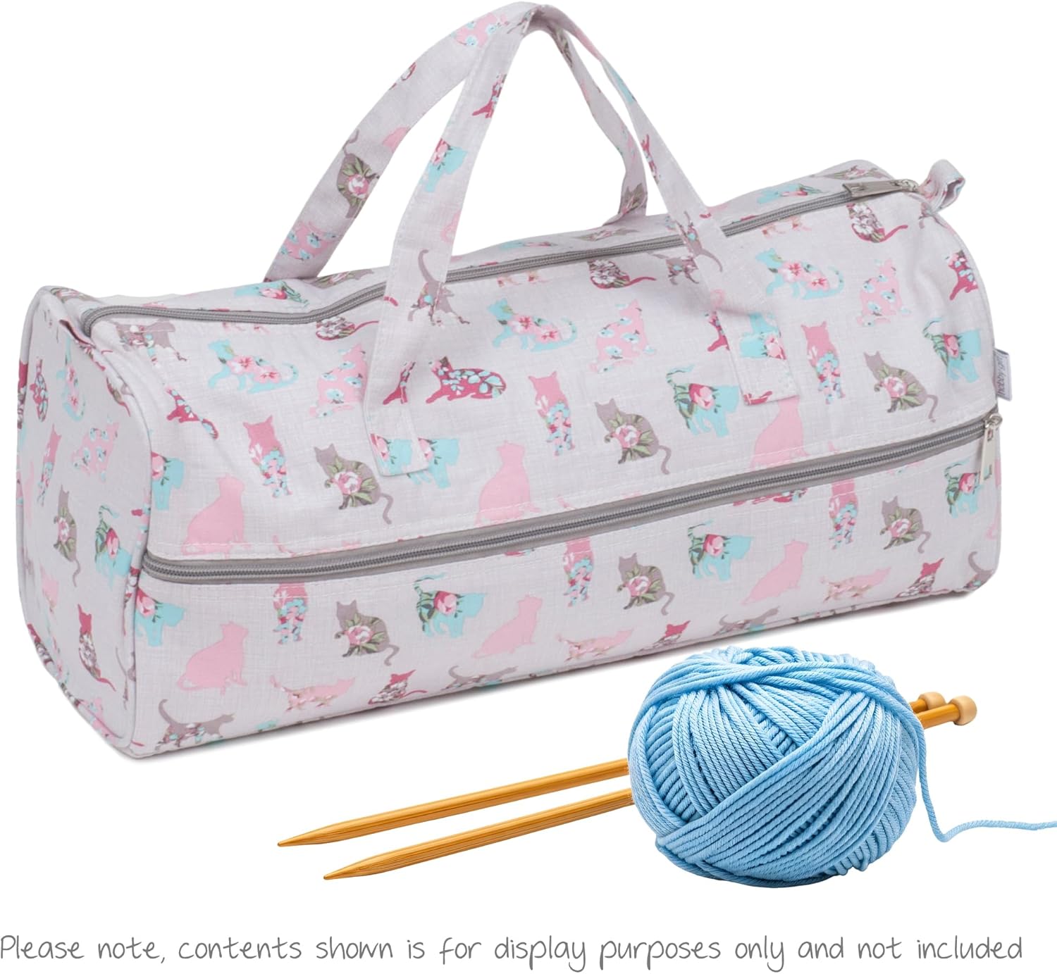 Hobby Gift Knitting Bag Large Yarn Storage Bag with Zippered Compartments for Knitting Needles Crochet Hooks and Craft Accessories