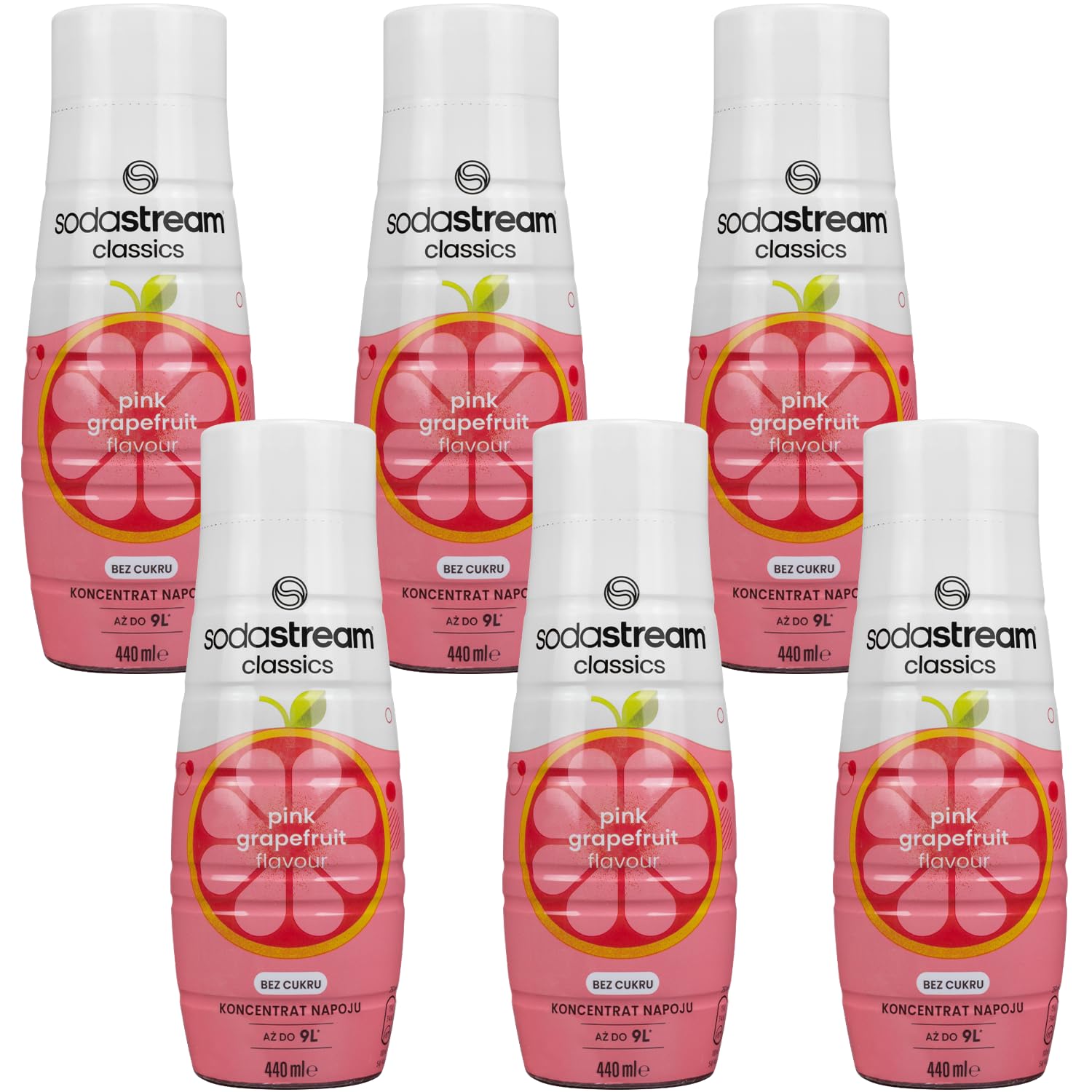 Sodastream 6x SYROP PINK GRAPEFRUIT GREJPFRUT BEZ CUKRU KONCENTRAT 440 ml