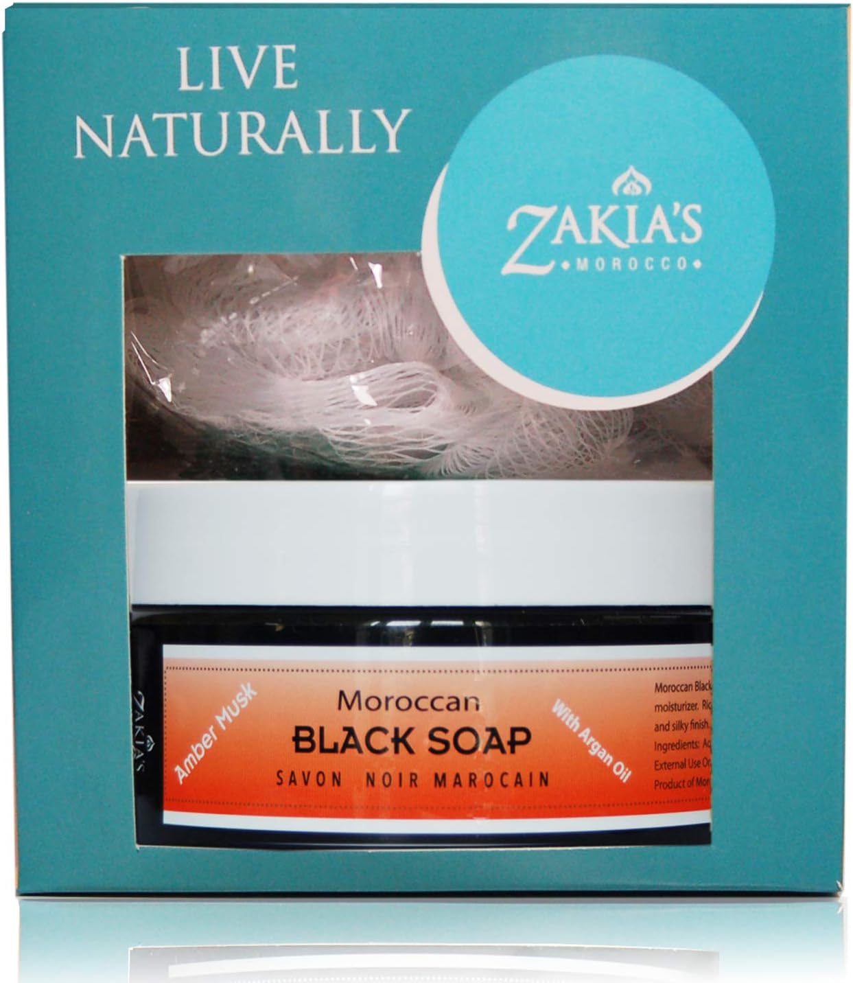 Zakia's Morocco Black Soap & Kessa Exfoliating Glove Special (Amber Musk)