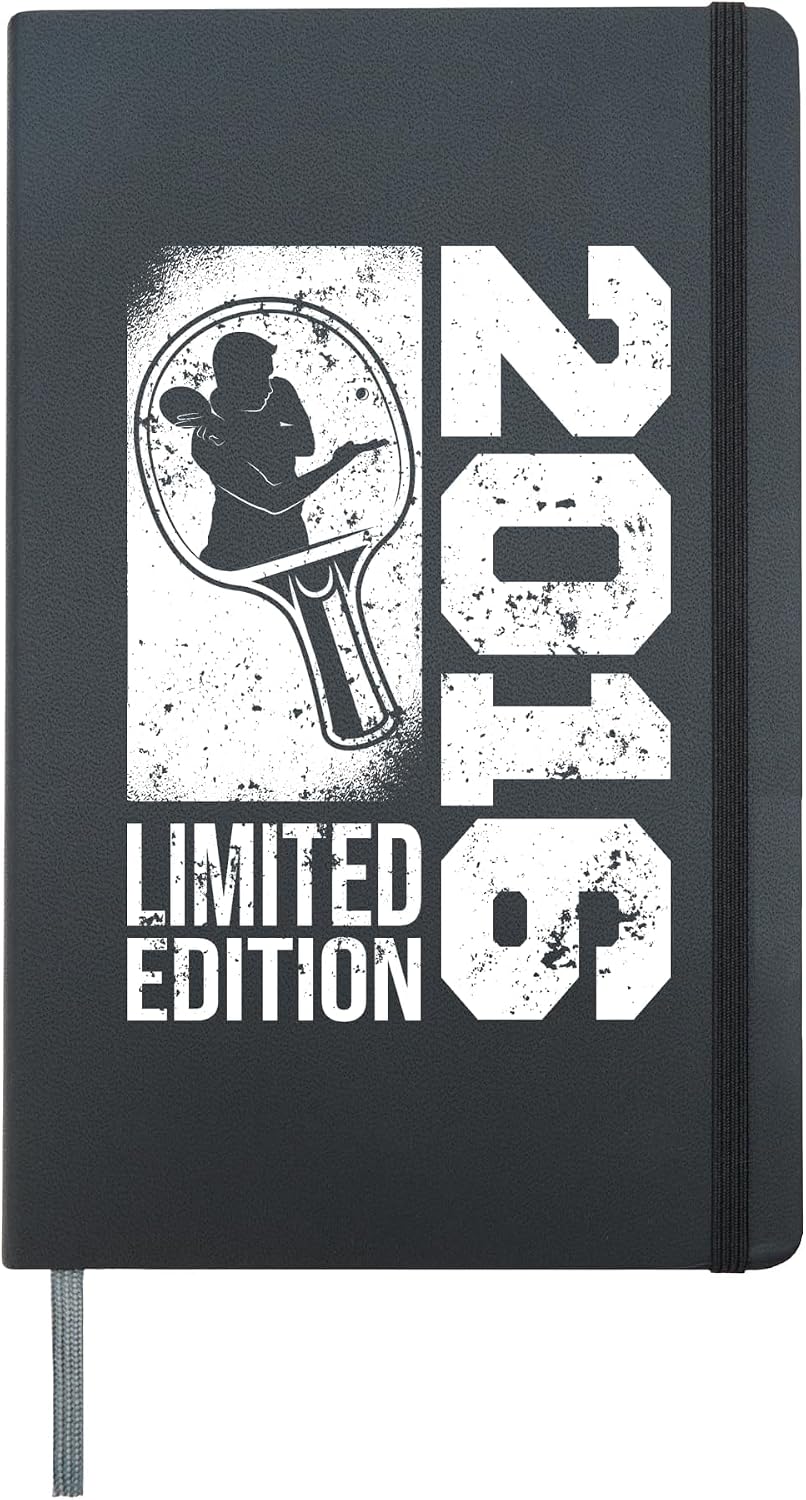 Table-Tennis Player Vintage born 2016 Birthday Ping-Pong Hardcover Journal, Black