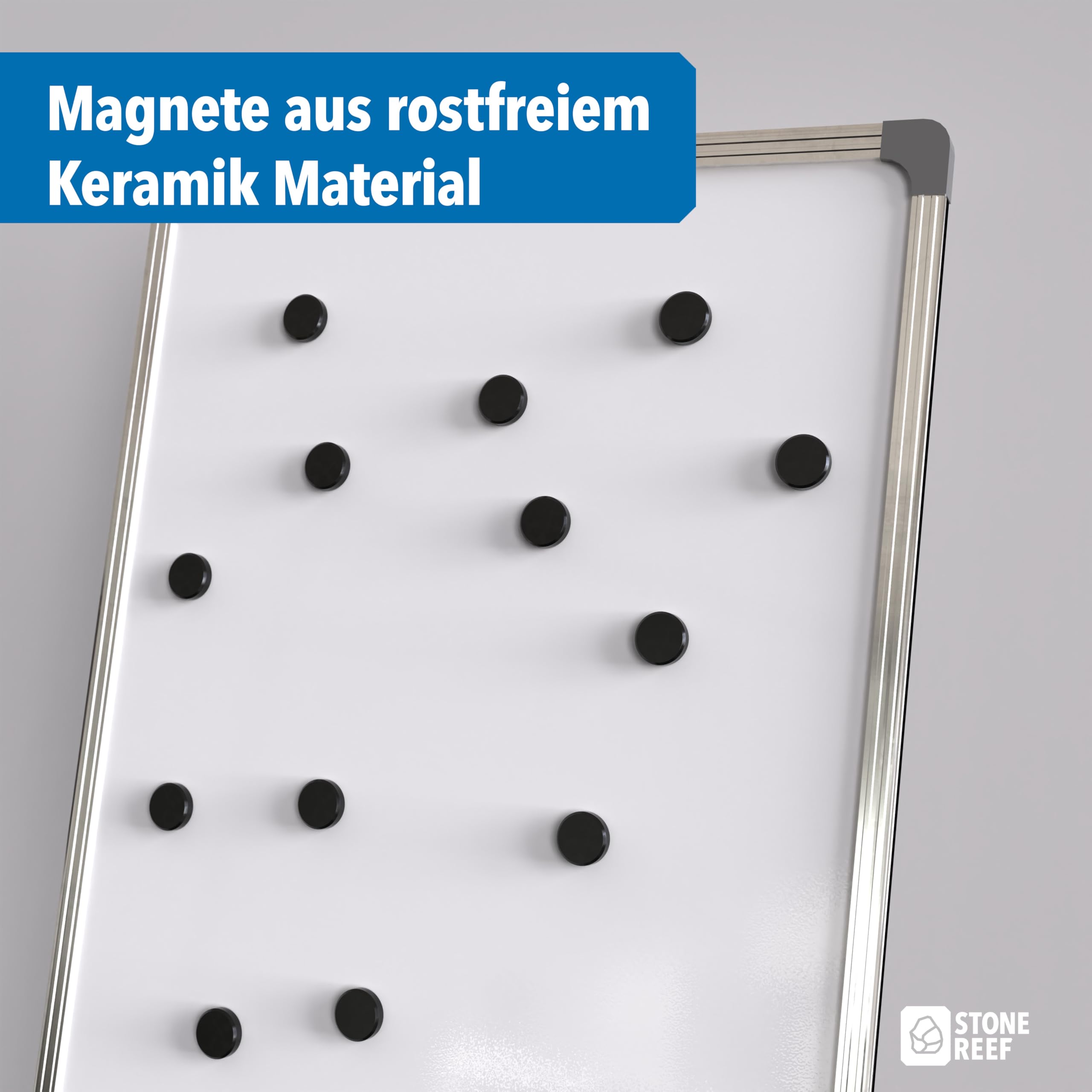 Set di magneti neri [65 pezzi – extra forti] resistenti al calore e alla corrosione – Magneti flessibili 17,6 mm x 4,9 mm – Durevole per interni ed esterni – ideale per casa, scuola, ufficio e
