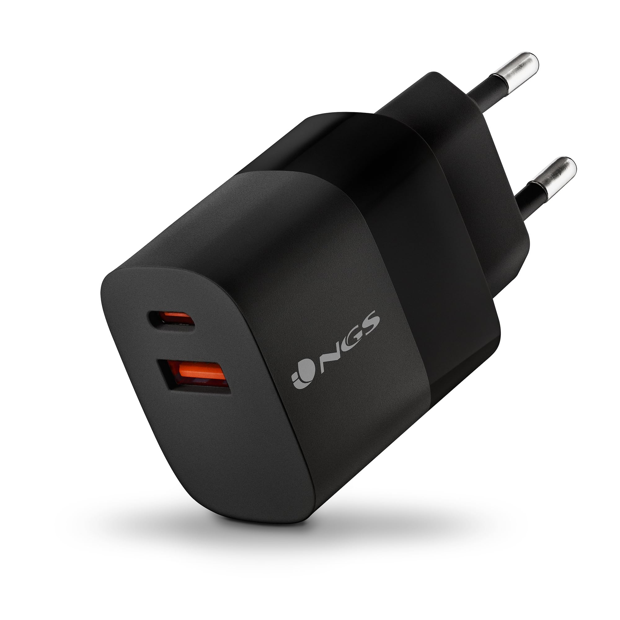 NGS Bud 45W – Cargador GAN Pared 45 W, 2X USB-C PD y PPS + 1x USB-A QC 3.0, 3 Puertos, Carga Rapida Simultanea, Compacto, Smartphones, Tablets y Portatiles