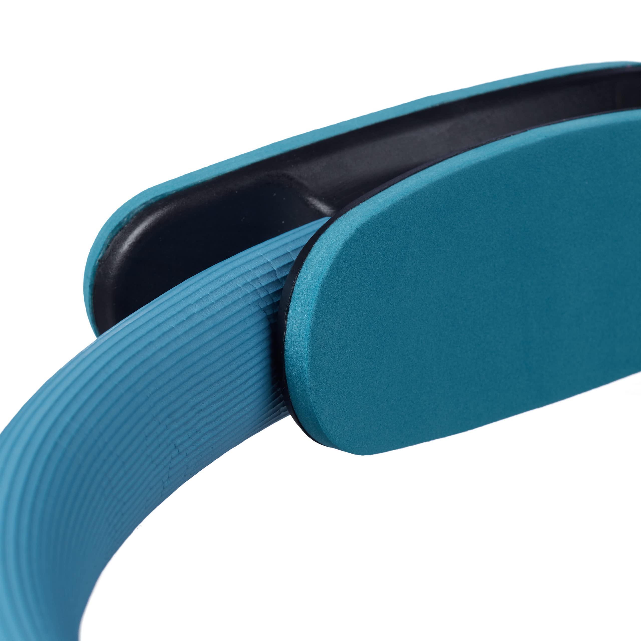 Anneau Pilates 39 cm avec Doubles poignées pour Yoga Mousse rembourré Anneau de résistance, Turquoise