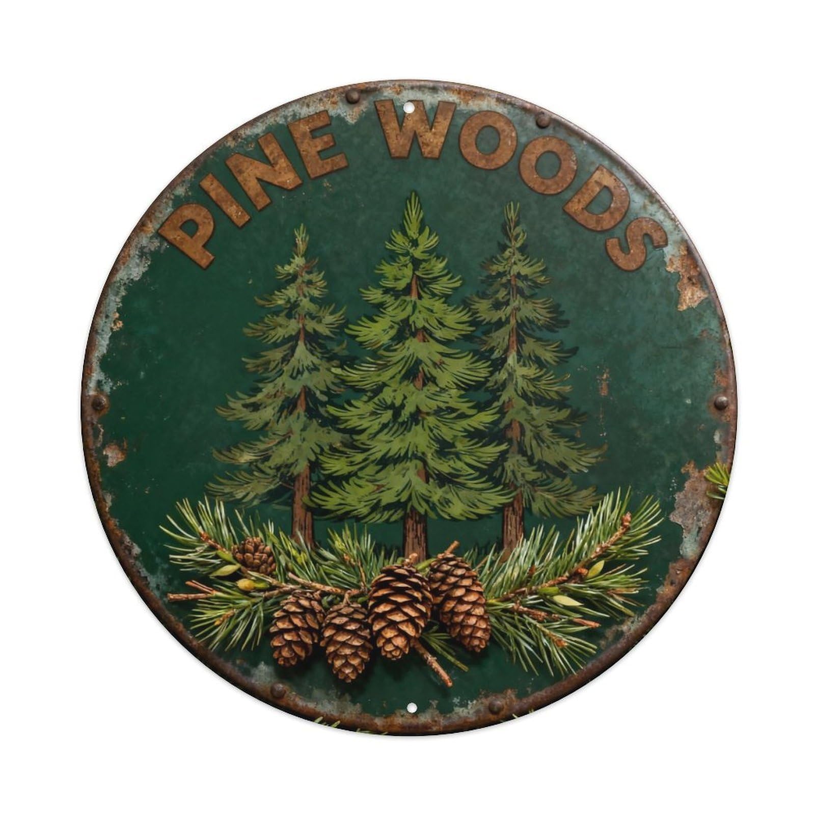 Pine Woods Metal Tin Sign Plaque