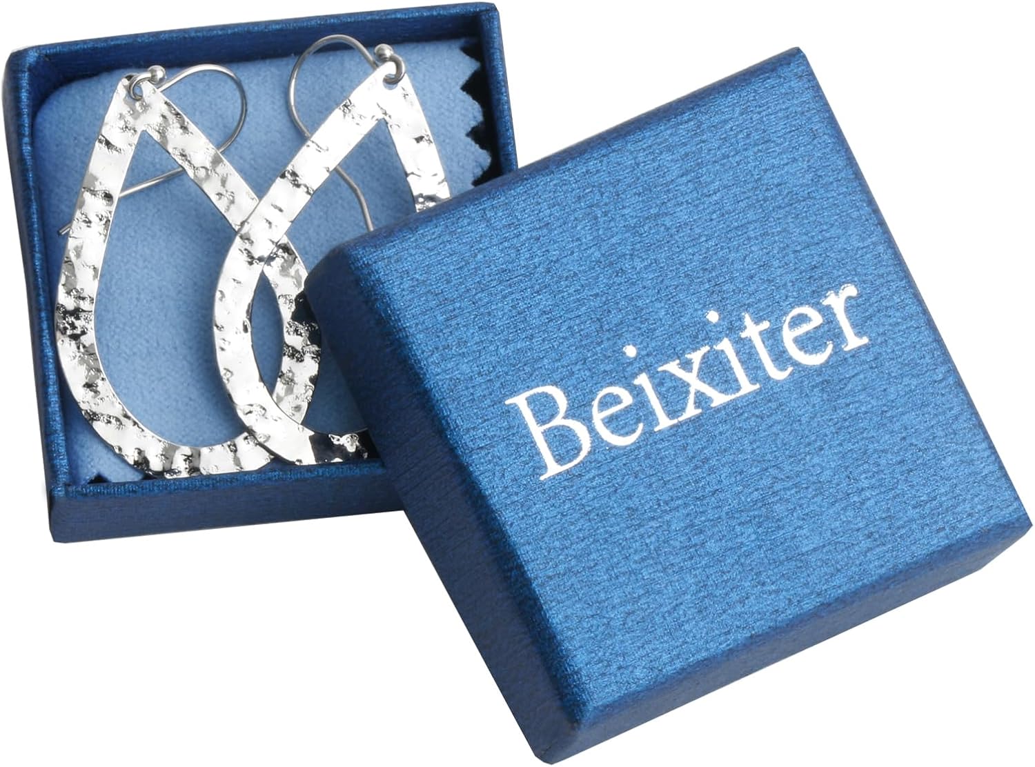 Hammered Textured Teardrop Dangling Earrings for Women, Bohemian Boho Statement Jewelry - Image 6