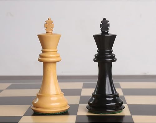 Miniatura 8 de RoyalChessMall-3.9" Juego de piezas de ajedrez Staunton profesionales, madera de ébano con triple peso