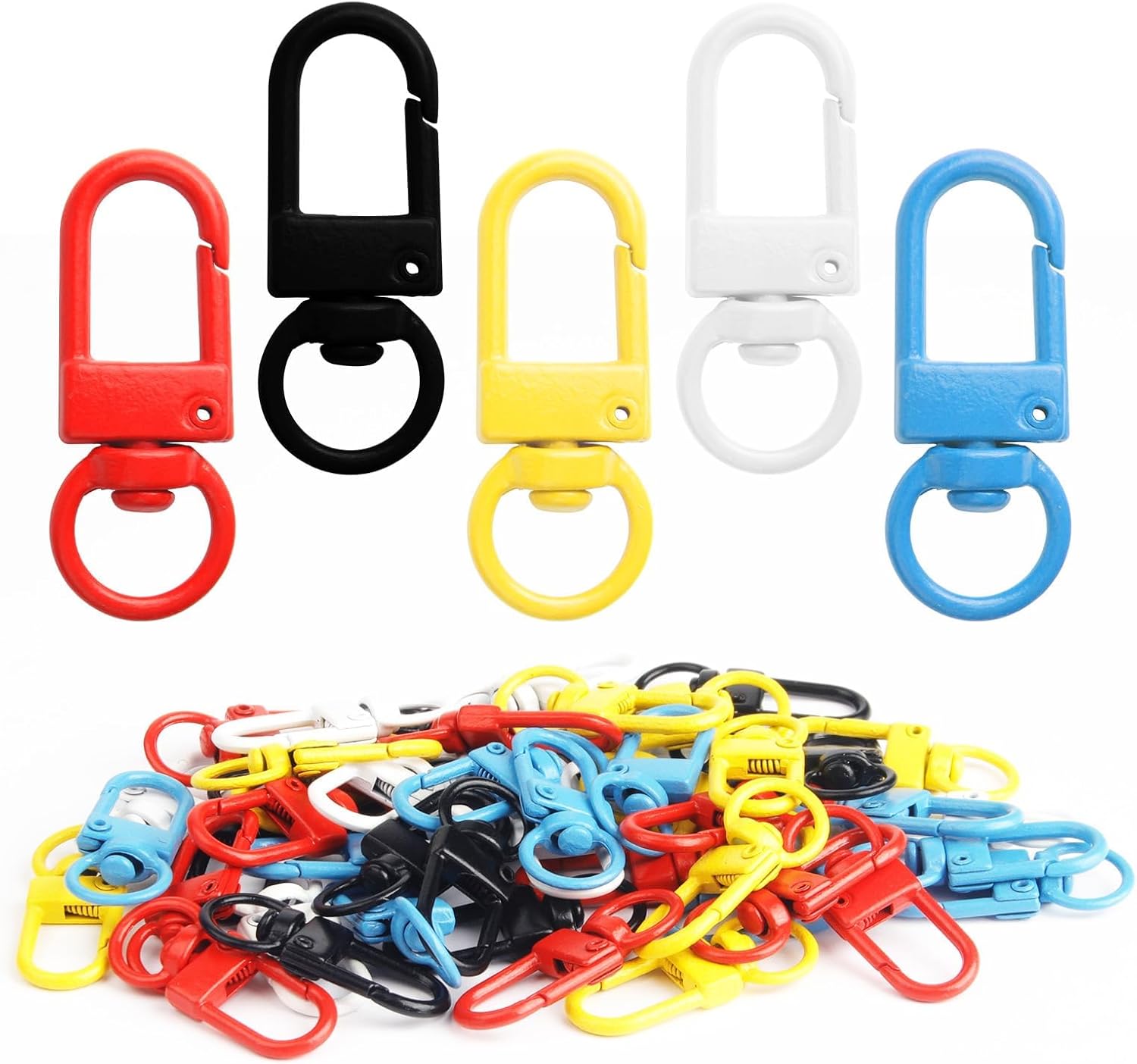 50 Colored Key Rings, Small Lanyard Hooks, Heavy Keychain