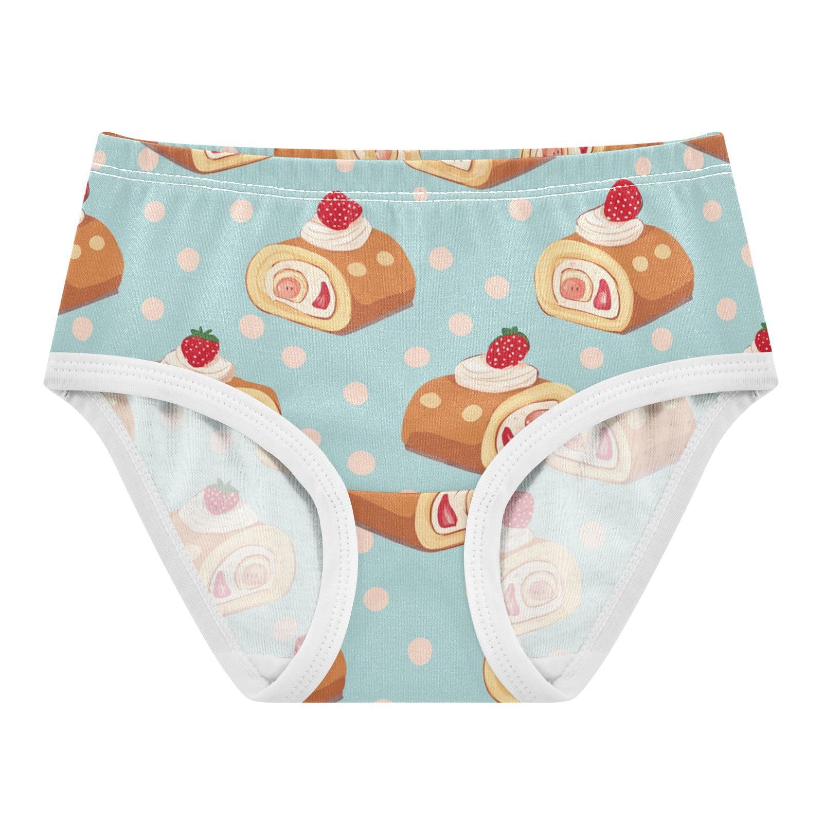 Wusikd Cute Swiss Roll Cakes Girls Underwear Cotton Girls Briefs Soft Toddler Underwear 2T