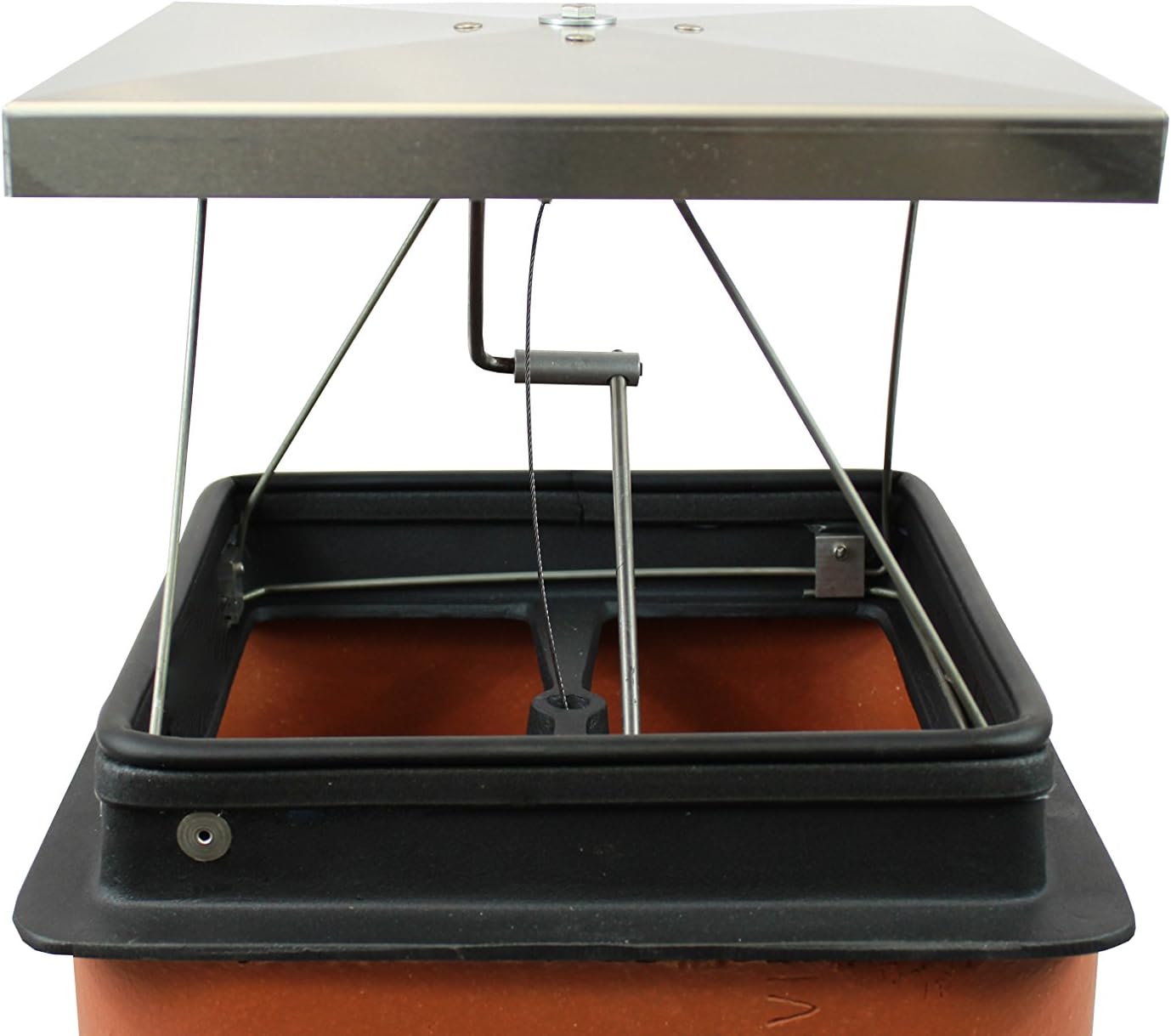 US Fireplace Products Energy Top Damper 8" x 17" Low Profile Chimney Seal Cap for