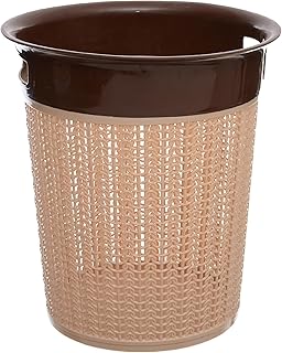 Generic Manar Room Trash Can, 27 x 28 cm Size, Beige/Brown