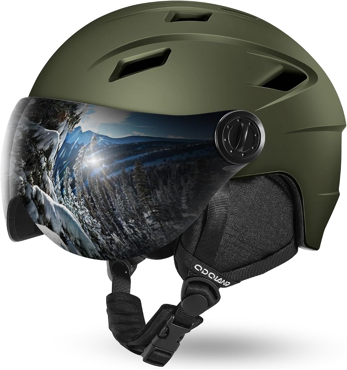 Casco de esquí con gafas de visera 2 en 1, casco de snowboard ligero para hombres y mujeres, cascos para deportes de nieve para esquí, patinaje, snowboard