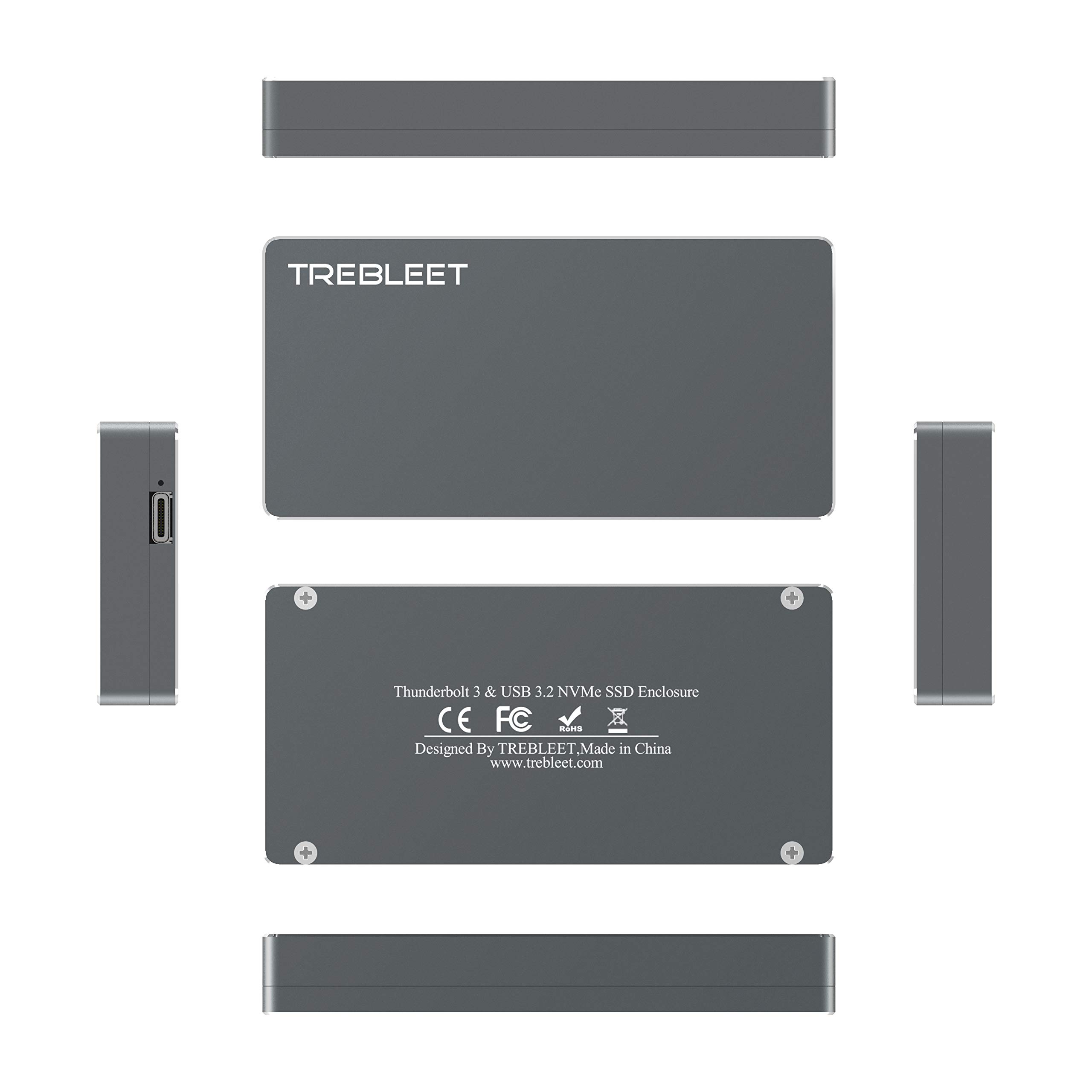 TREBLEET Thunderbolt 3 SSD Enclosure,Thunderbolt3 to NVME M.2 2280 Hard