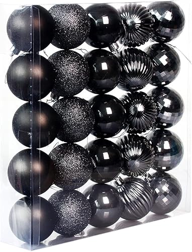Miniatura 1 de Adornos de bola de Navidad, 25 bolas colgantes de decoración de árbol de Navidad, decoración de fiesta de boda, 5 acabados, bolas de 1.57 pulgadas