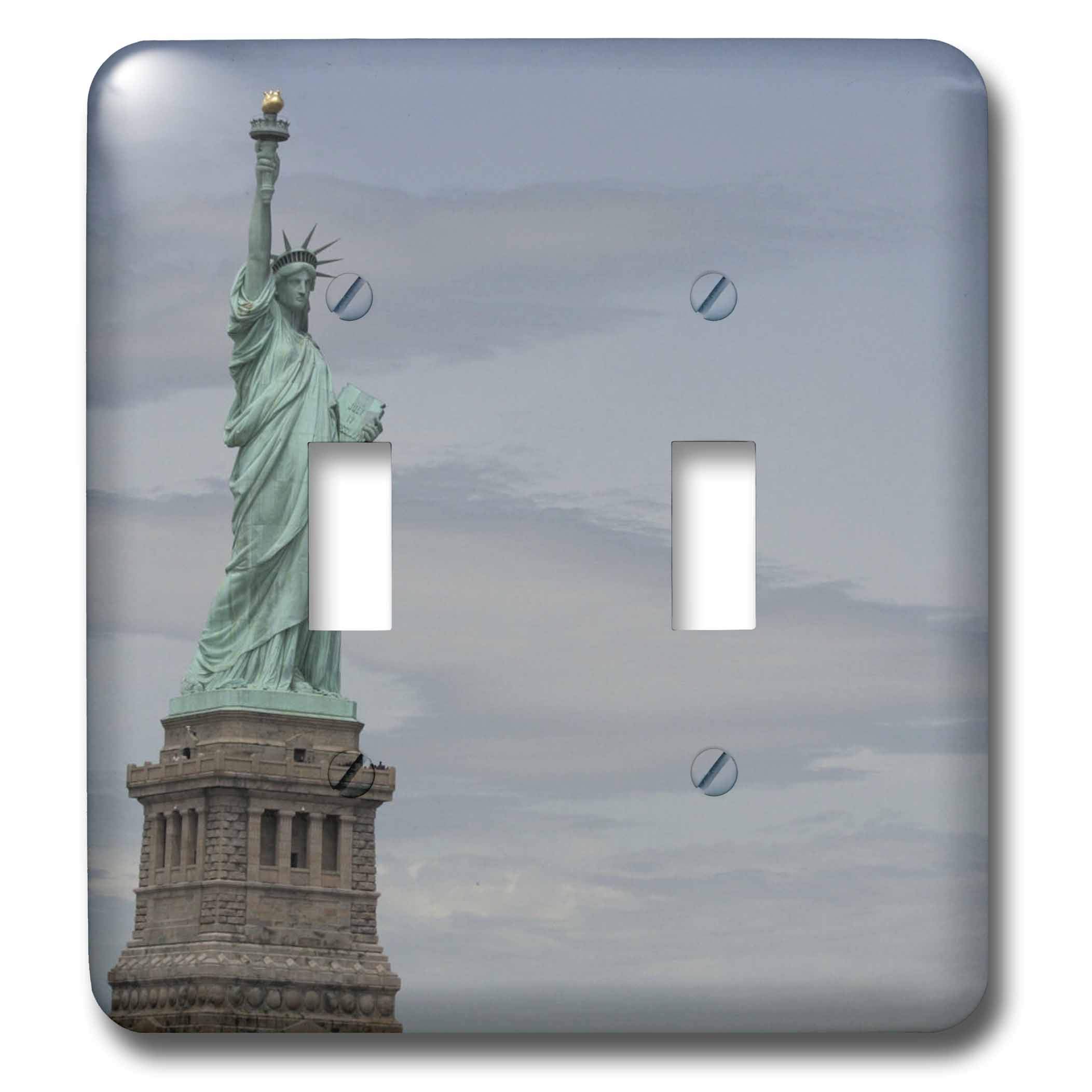 Placa de interruptor doble Estatua de la Libertad 3dRose lsp_38312_2
