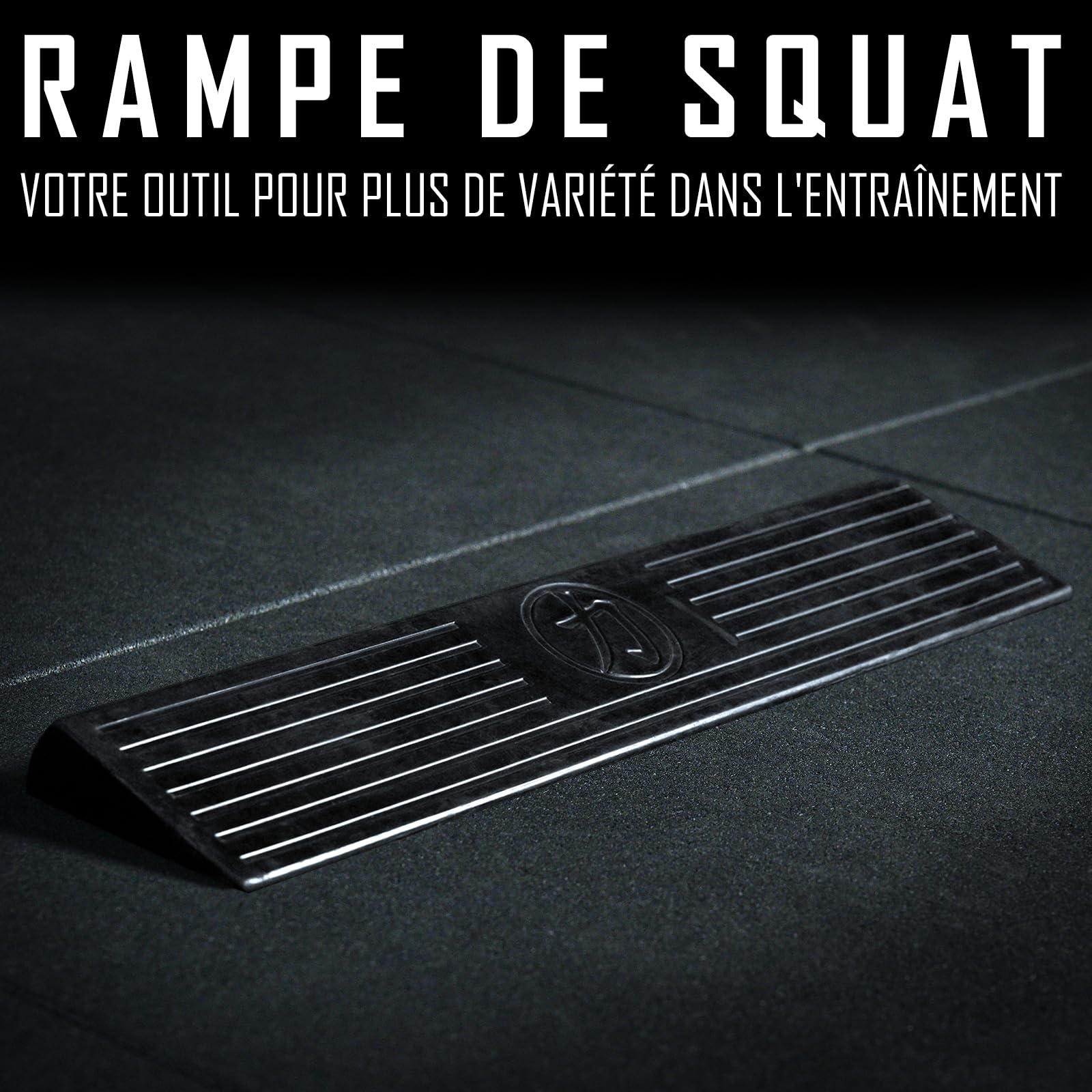 Strength Shop Squat Ramp avec repères de positionnement des Pieds, en Caoutchouc Solide (4 kg), résistante et antidérapante, Augmente mobilité et flexibilité, cale idéale