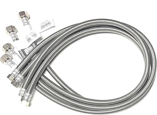 Miniatura 11 de Línea de conector de suministro de agua para grifo, línea de suministro de grifo, rosca de compresión hembra de 3/8 x rosca de tubo de hierro hembra