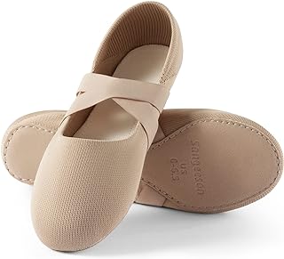 Ballet Shoes for Women Leather Full Sole Mesh Dance Shoes Women for Beginner