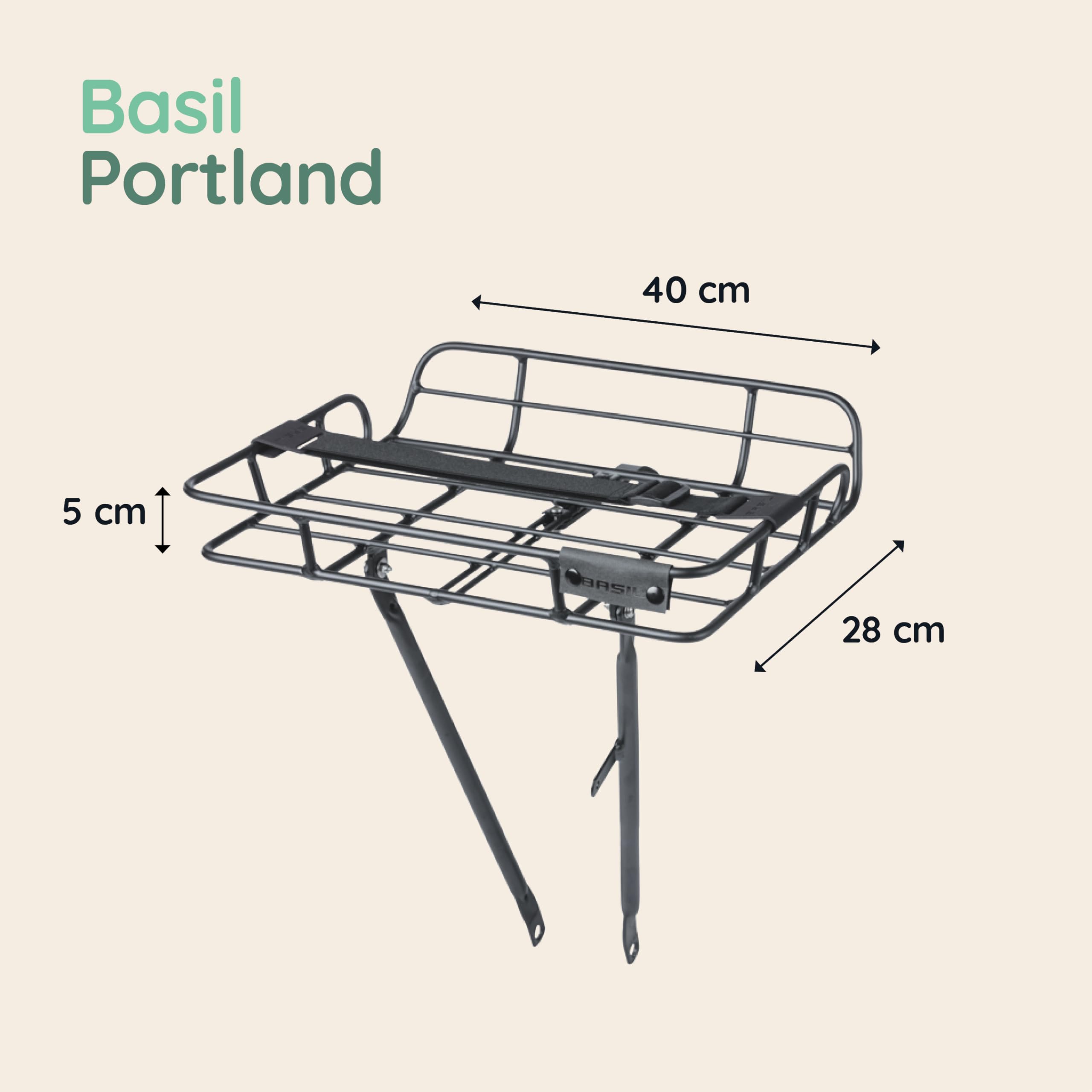 BASIL Precyzyjny Portabulto delantero basil portland a vaina do eje 12/13mm rueda 26"/28" max.10kg czarny dla profesjonalistów i majsterkowiczów do pracy profesjonalnej 13mm 10kg