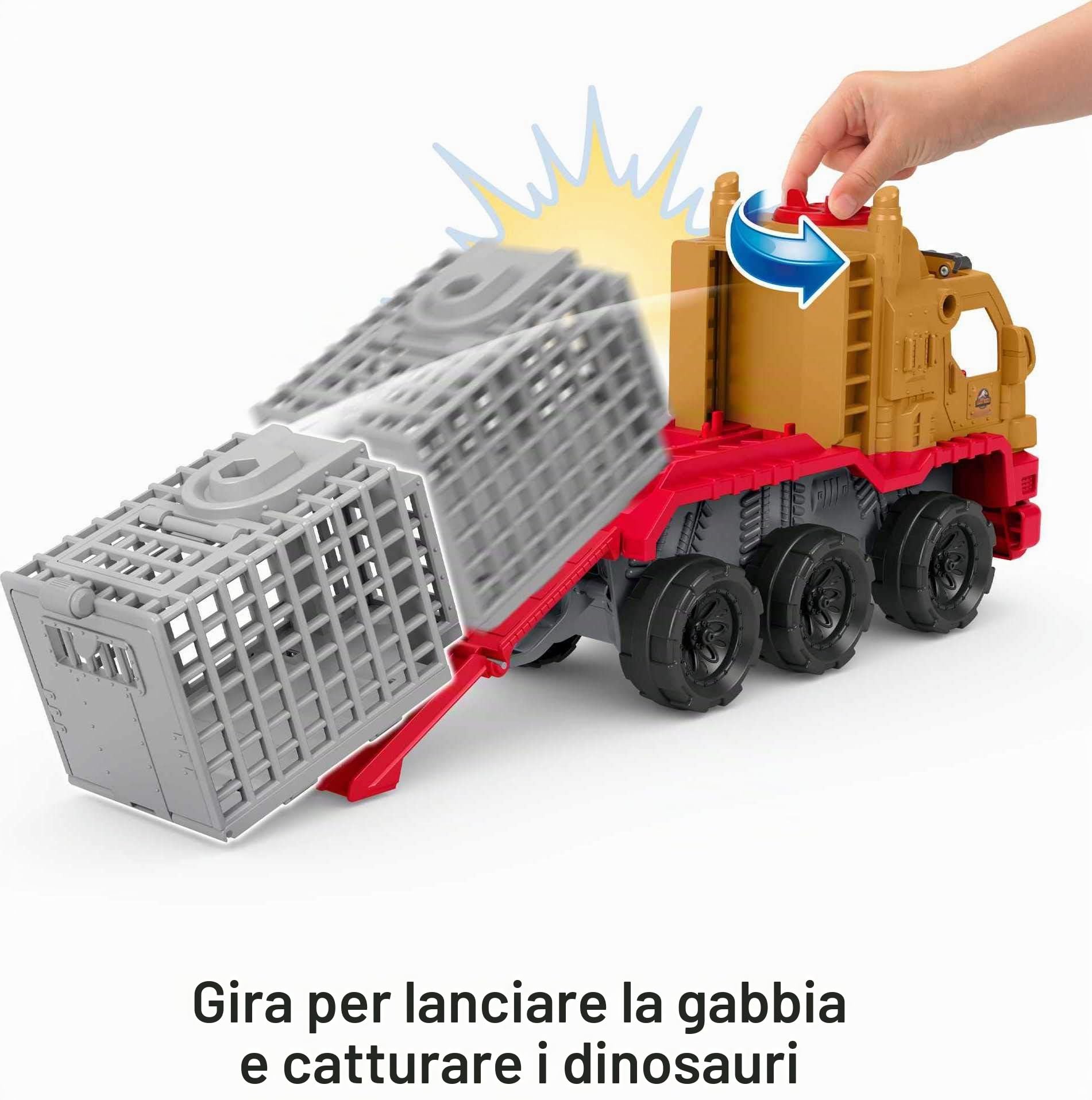 Fisher-Price- Imaginext Jurassic World, Set Campo Avventura Camion Trasporta Dinosauri e Veicolo Yaz , Giocattolo per Bambini 3+Anni, HCH97