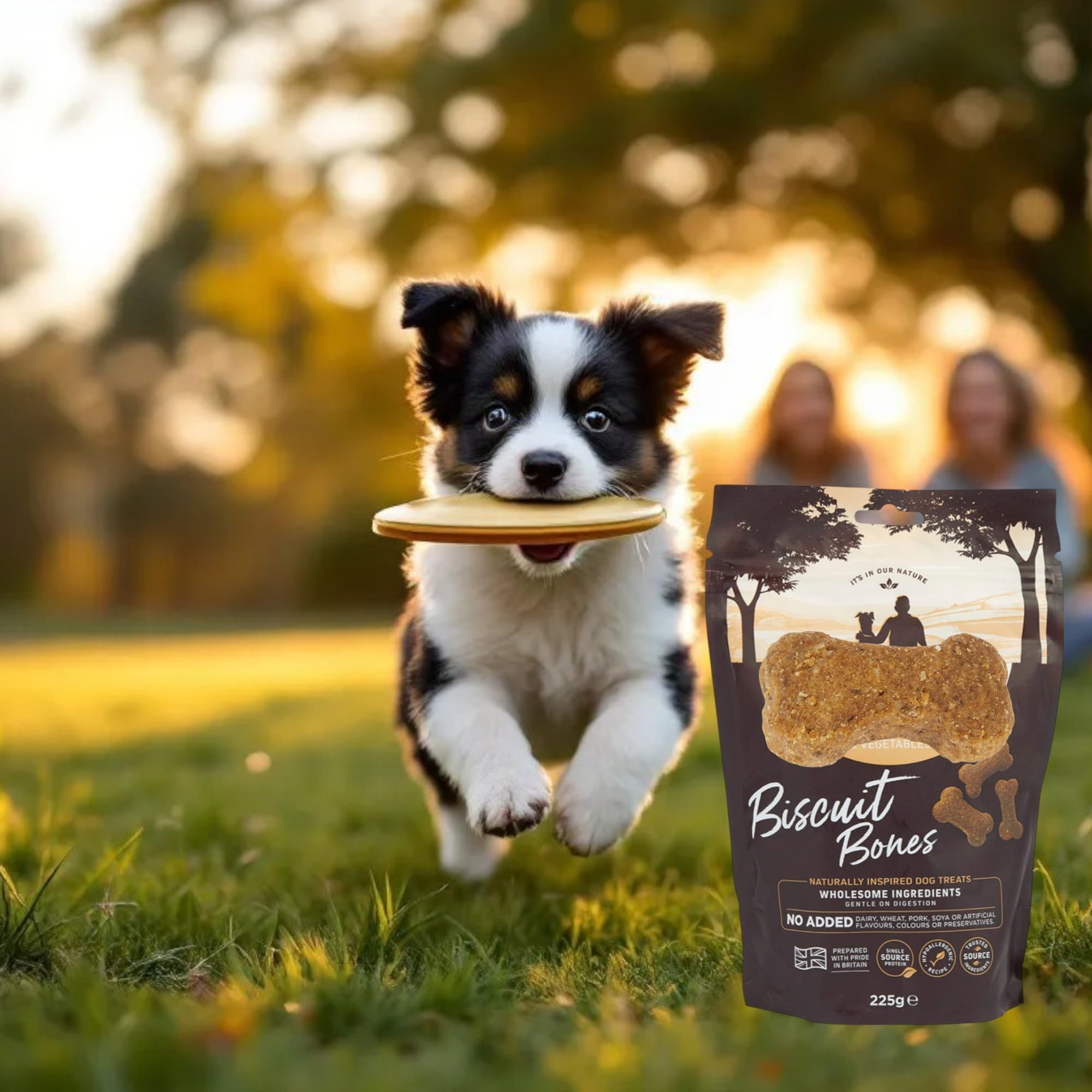 AETN Creations Turkey Rice Biscuit Bones Dog Treats 225g Hypoallergenic Recipe for Adult Dogs Bundled with AETN Exclusive Coaster - Image 2