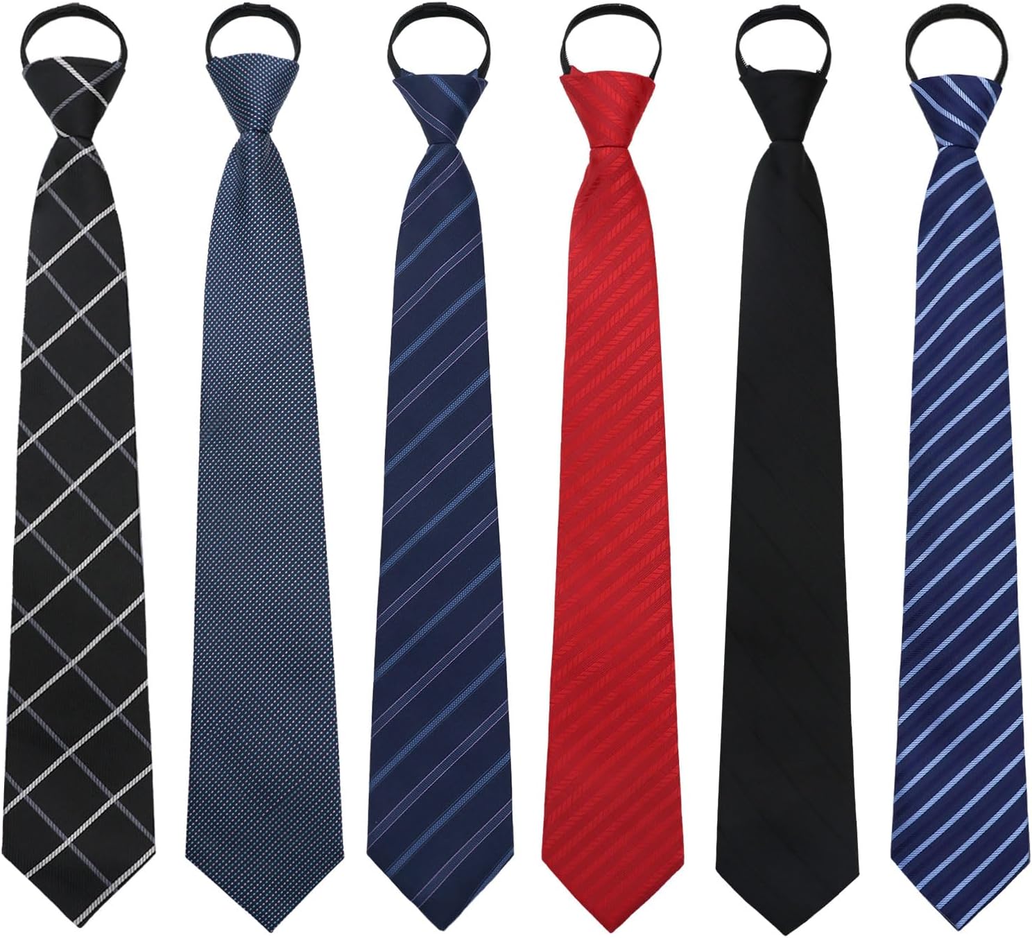 Mens Ties Zipper Ties for Men, Pre Tied Mens Tie 4 Pack Adjustable Mens Neckties for Business Wedding Party