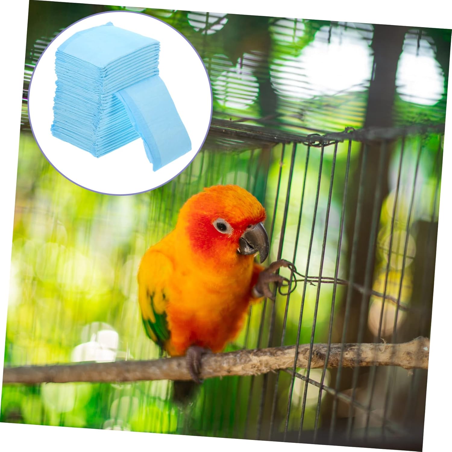 Yardwe Bird Bedding for Cage 100pcs Liners Pre-Cut Non-Woven Fabric Sheets Perfect for Parrots Conures and Small Animals