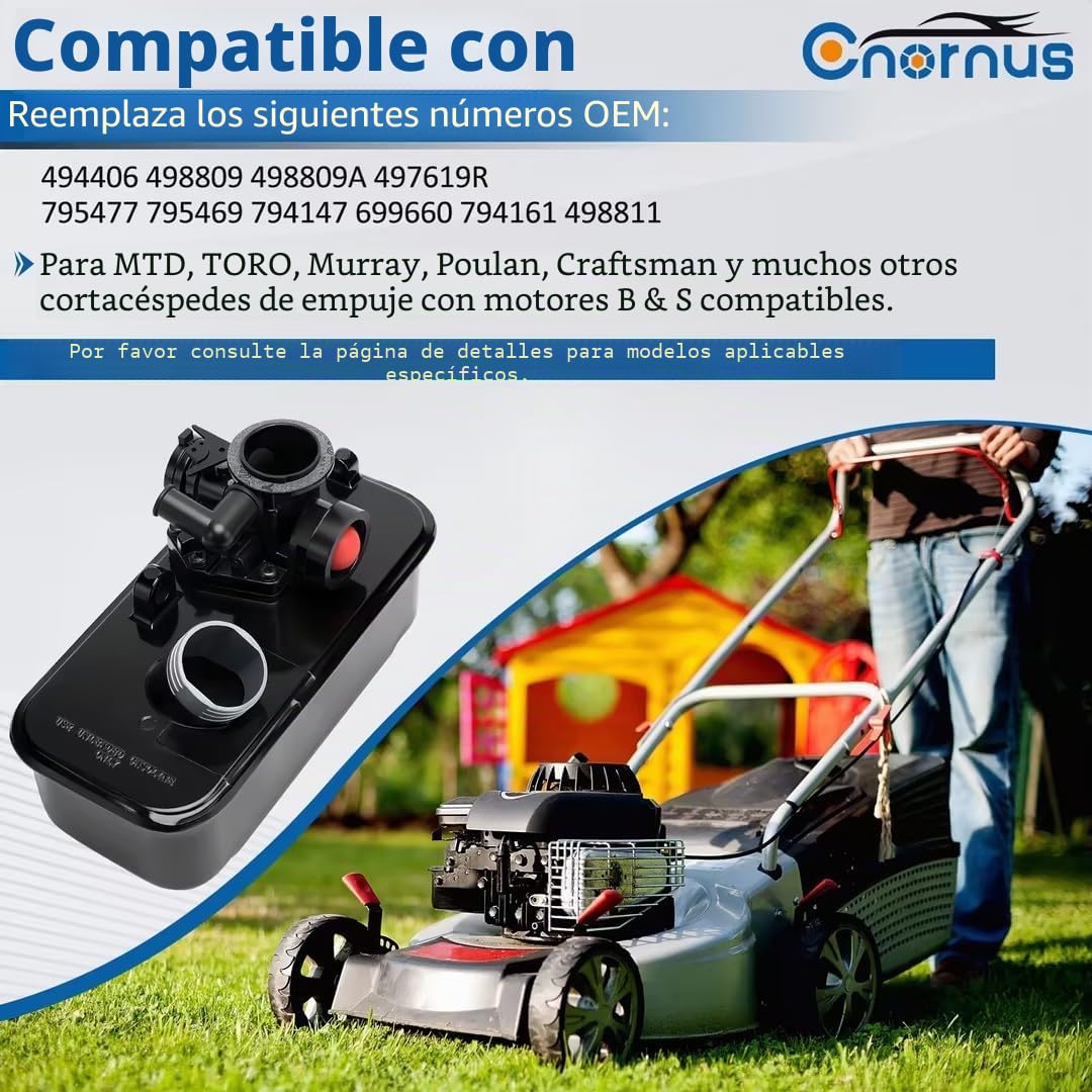Gasifier/contenedores adecuados para B＆S carburador 35439 494406 498809 498809A 795477 795469 794147 699660 794161 498811
