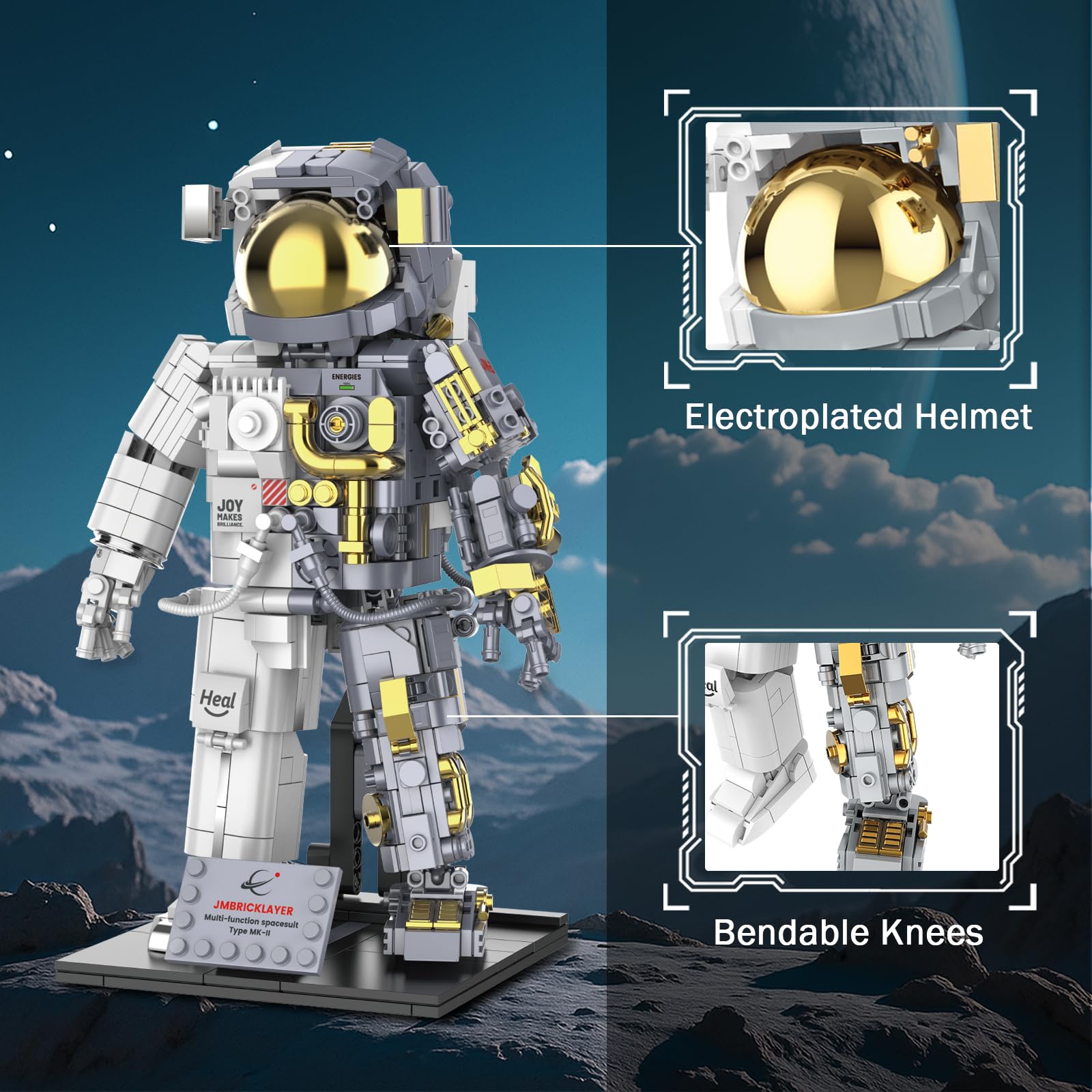 Brihappen Mechanical Spaceman Building Block Set, Space Astronaut Building Block Sets for Adults Educational Spaceman Toy - Image 3