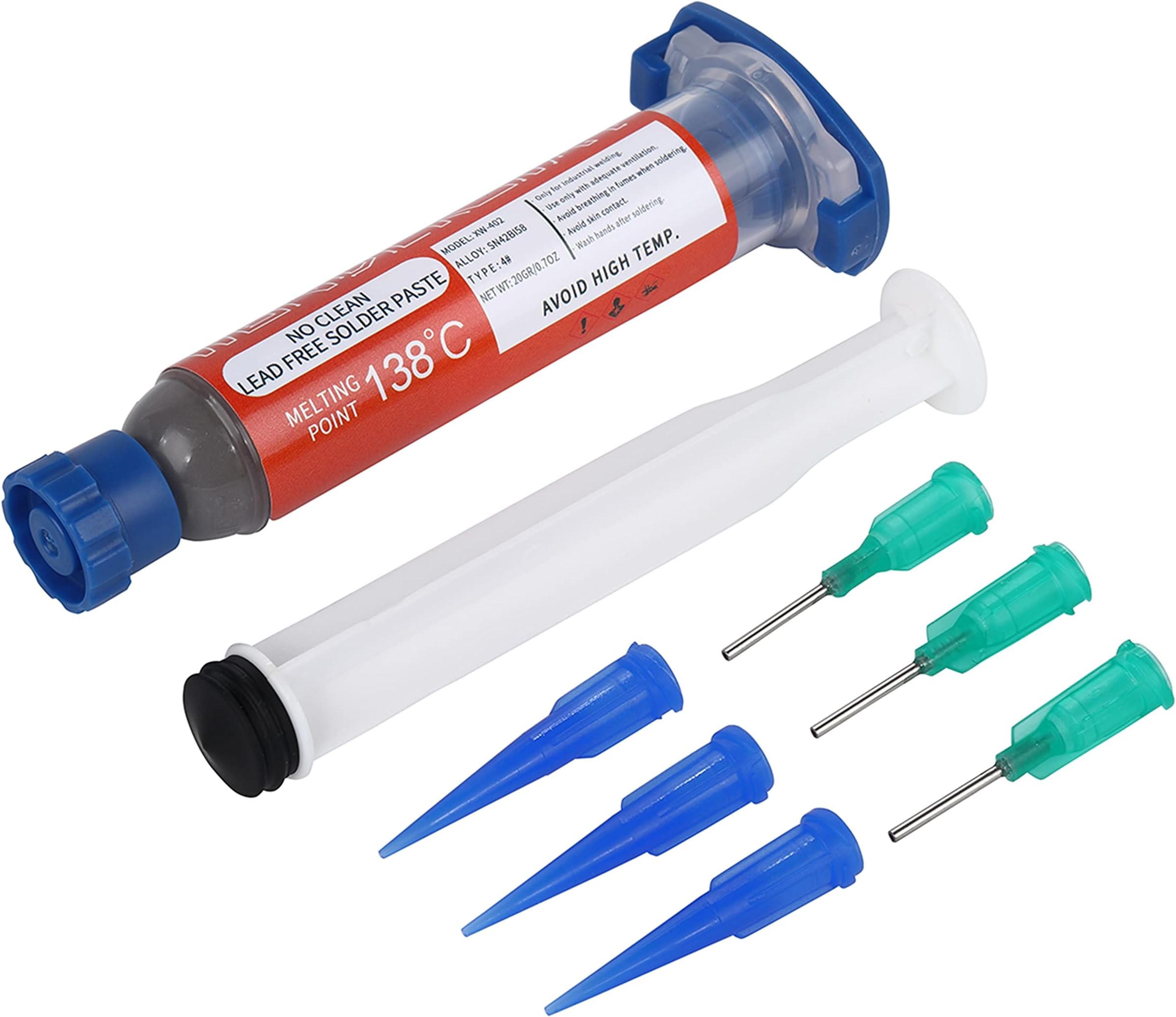 Wonderway Sn42/Bi58 T4 Lead Free Solder Paste No Clean, 138℃ Melting Point (20g)