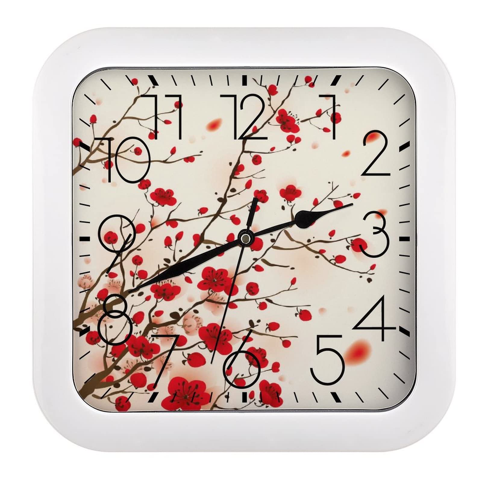 Horloge murale fleur de pêcher pour ne plus manquer l'heure dans la cuisine