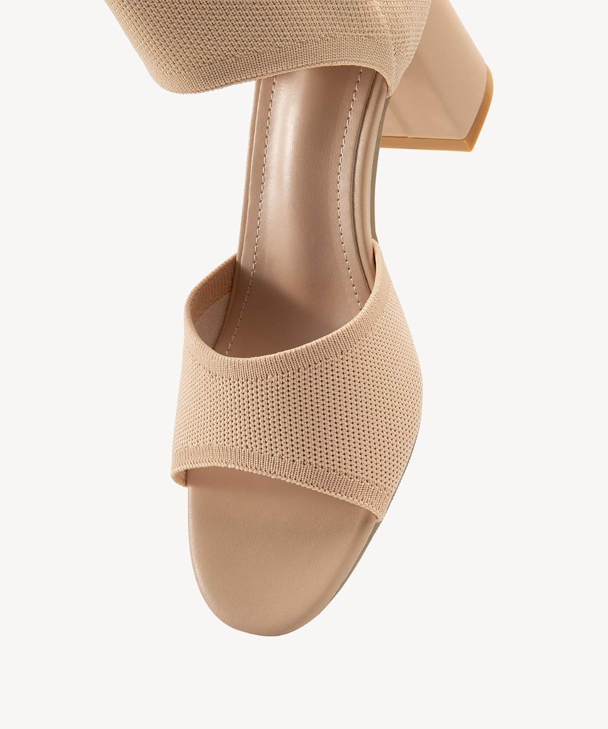 NEWBELLA Women's Knit Ankle Strap Block Heel Sandals - Image 2