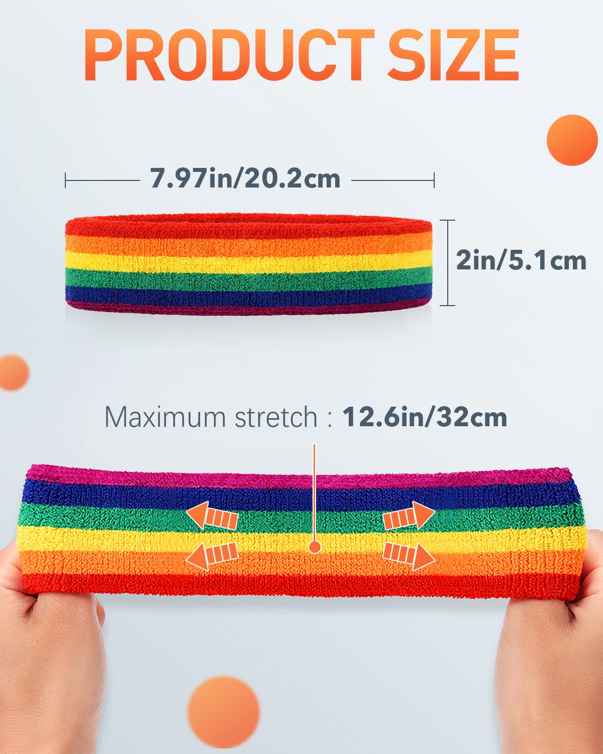 Sport-Stirnbänder/-armbänder, Schweißband für Männer und Frauen, rutschfest schweißableitend, athletisches Basketball, Laufen, Training, Tennis, Frottee, hält Ihren Kopf trocken kühl (A-3, bunt)