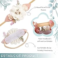 Vista 14 de Diadema elástica de nailon para bebé niña, lazo hecho a mano para recién nacido, paquete de 3 (multicolor)