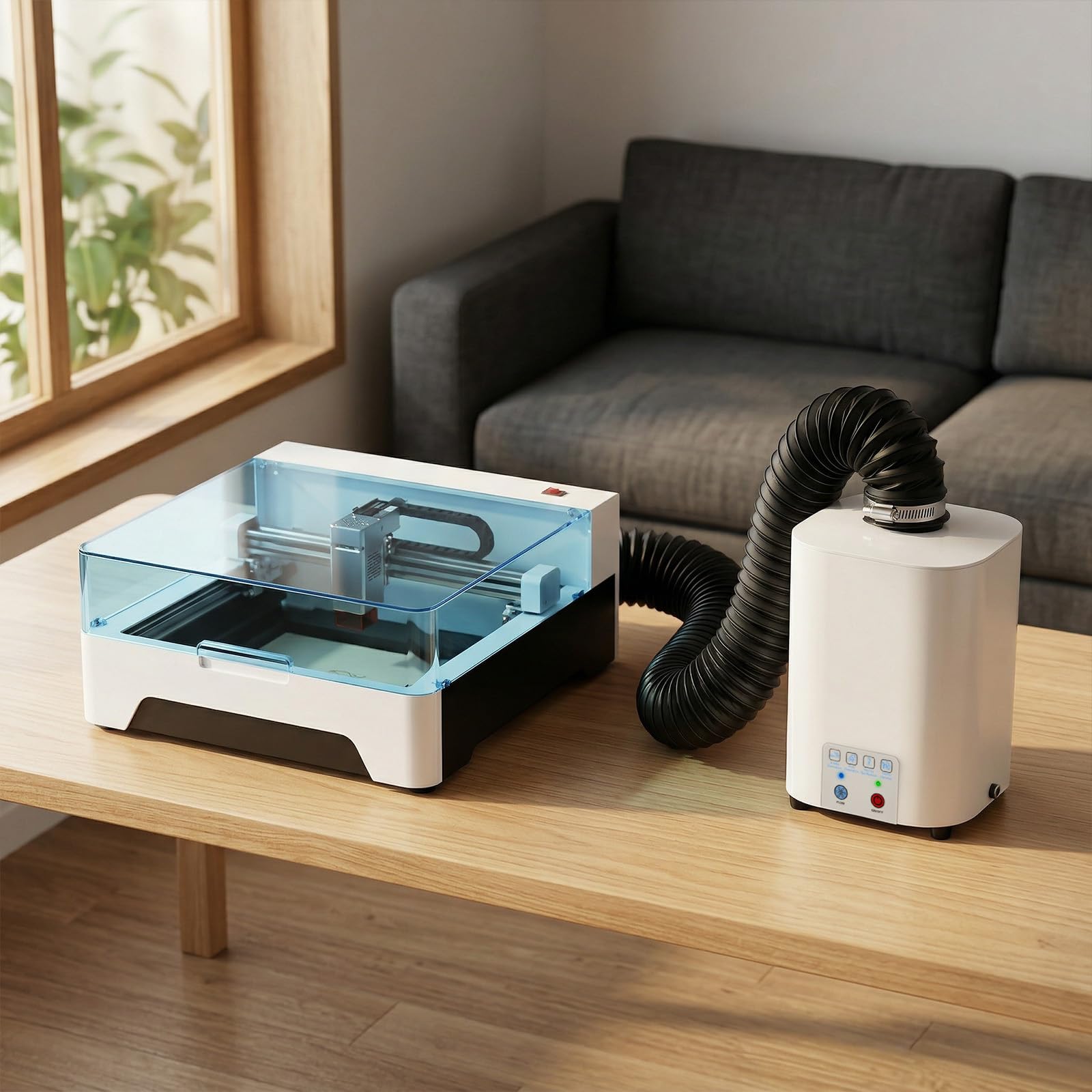 Aspiración de humos de soldadura Extractor de sobremesa de 50 W, 128 m³/h, sistema de filtrado de 3 etapas con carbón activado + HEPA, absorbente de humos de soldadura compacto estaciones de soldadura