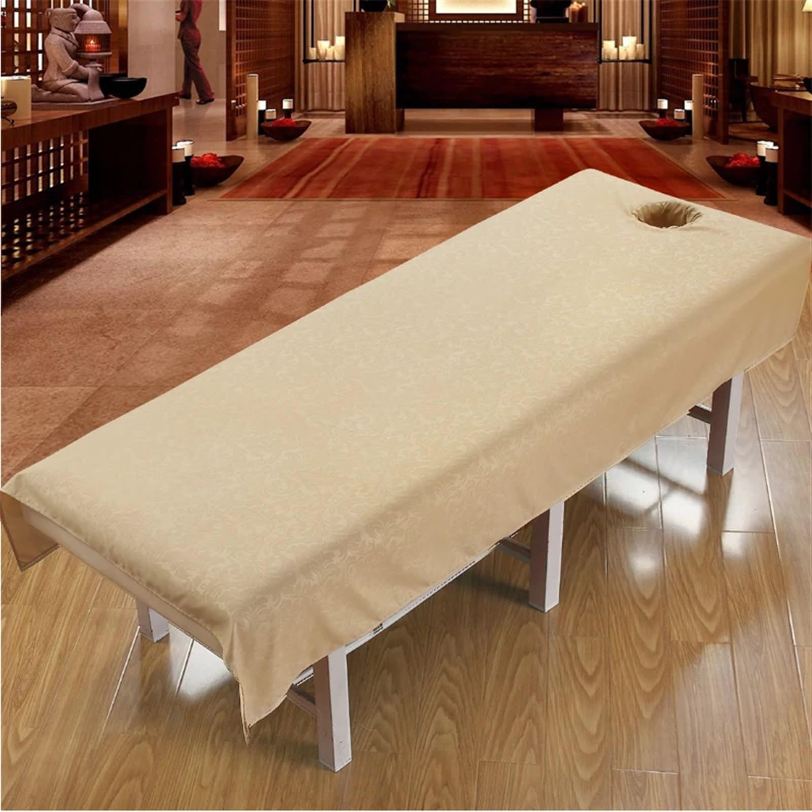 Sabanas Camilla Masaje Sábanas de belleza for salones, colchas masajes spa uso especializado, sábanas antiarrugas con o sin agujeros(Stripe camel,115x190 no hole)