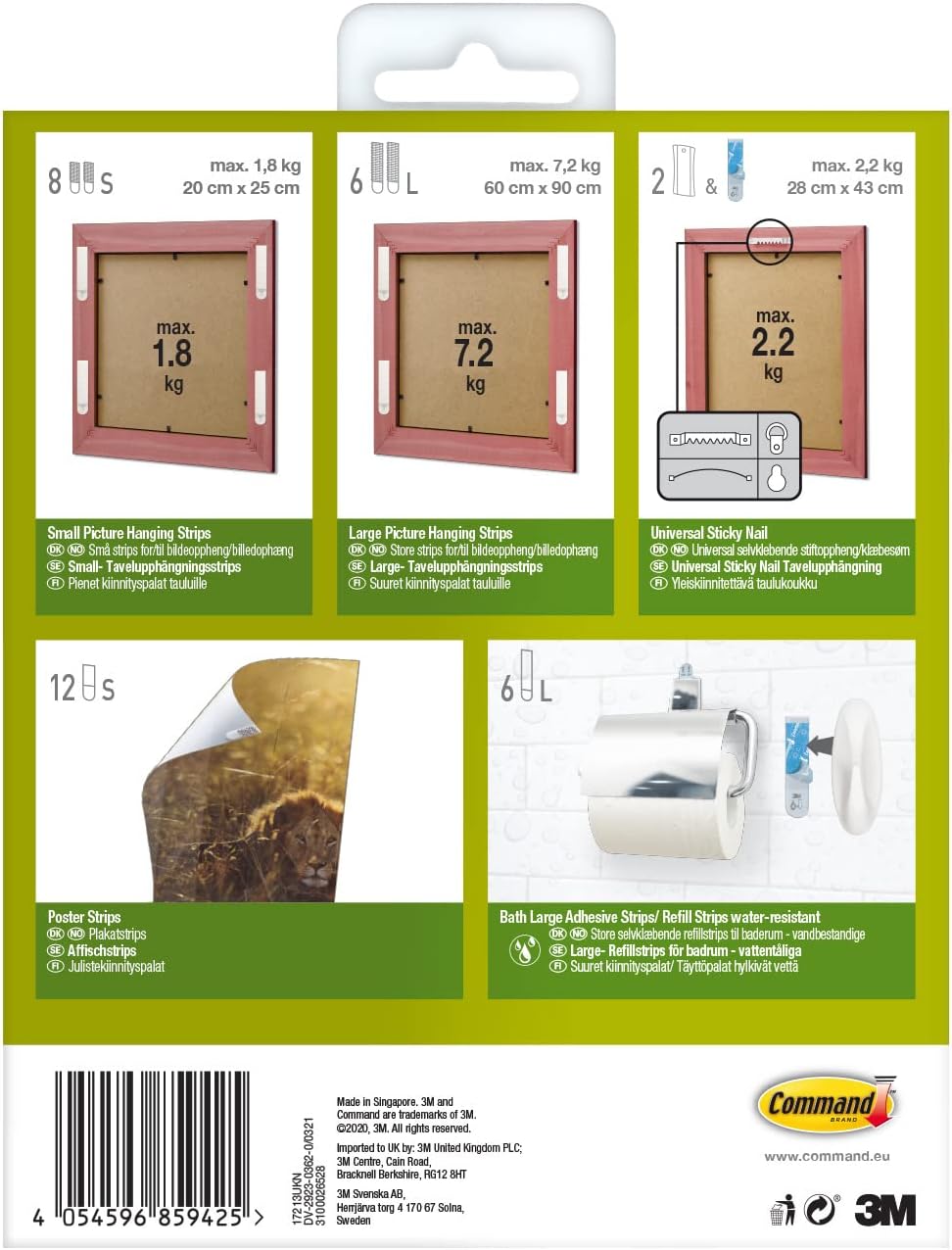 Command Picture Hanging Kit, Multi-Colour, 2.54 x 15.24 x 20.32 cm