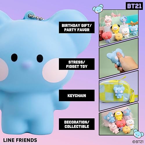 Miniatura 2 de Hamee BT21 Minini - Lindos juguetes blandos SquiSHU - Llavero de juguete blando de levantamiento lento para recuerdos de fiesta, bola antiestrés,