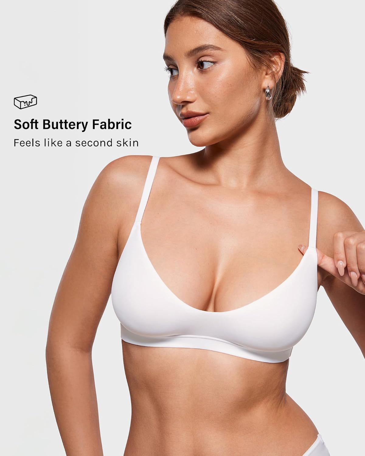 INLYRIC Women's Inbarely Soft Scoop Bralettes No Padding Cami Bras Unlined No Underwire Comfort Sleep Bralette Pullover - Image 3