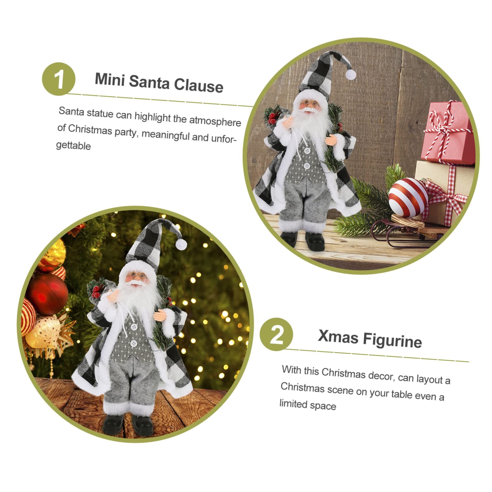 Cabilock 2st Alter Mann Puppe Dekoration Weihnachtshandwerk Weihnachtsschmuck Für Den Tisch Weihnachtsstatue Tischplatte Weihnachtsverzierung Weihnachtsmann-skulptur Chemiefasertuch