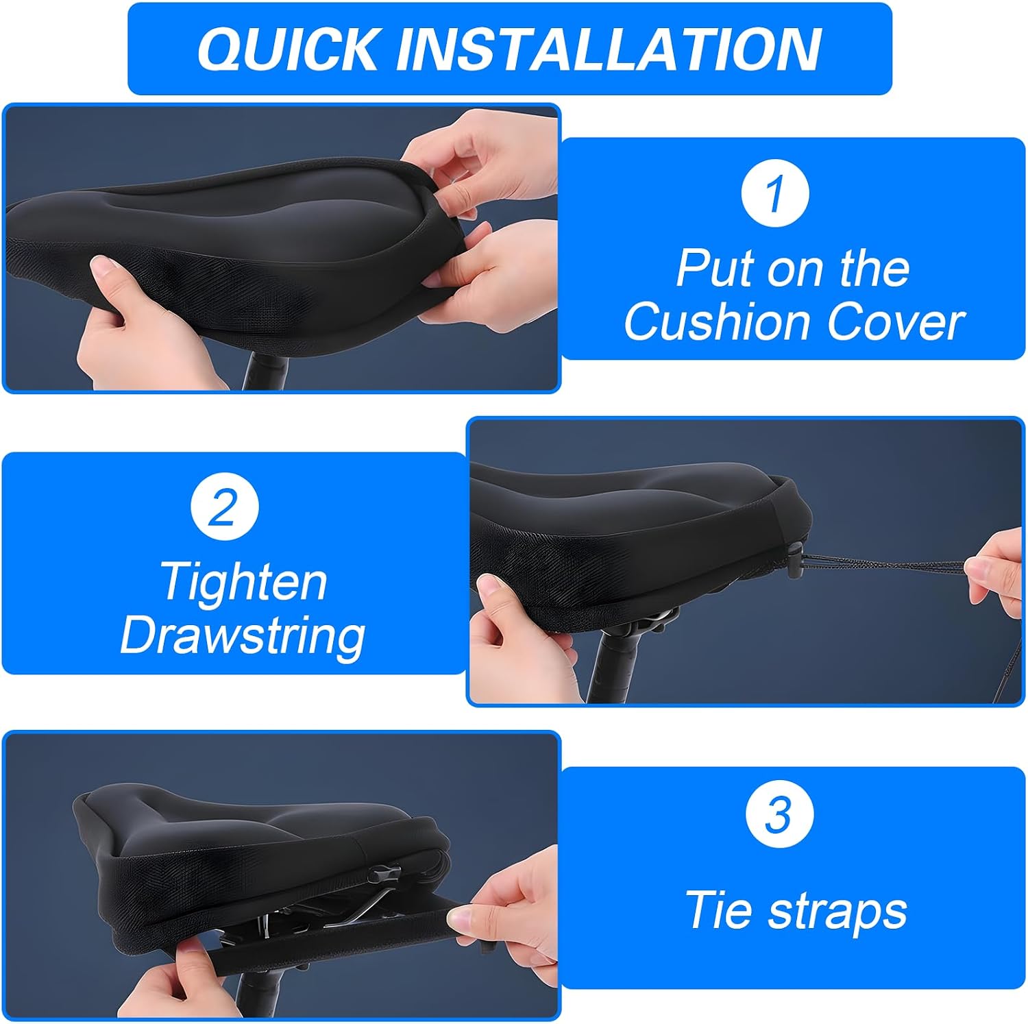 Bike Seat Cushion Bicycle Saddle Cover Exercise Bike Padded