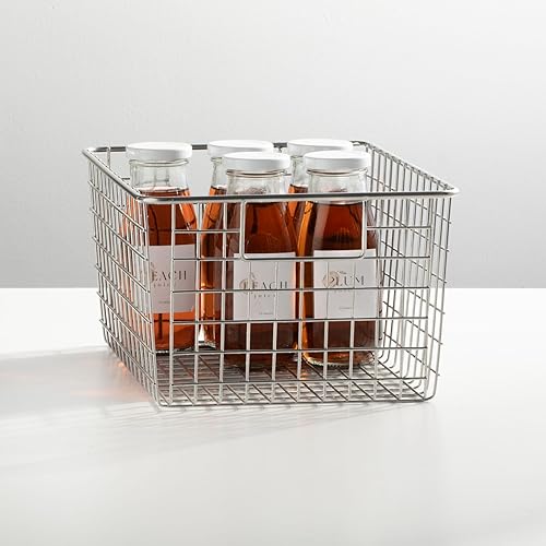 Miniatura 6 de mDesign - Canasta de alambre de metal, para organizar y almacenar alimentos